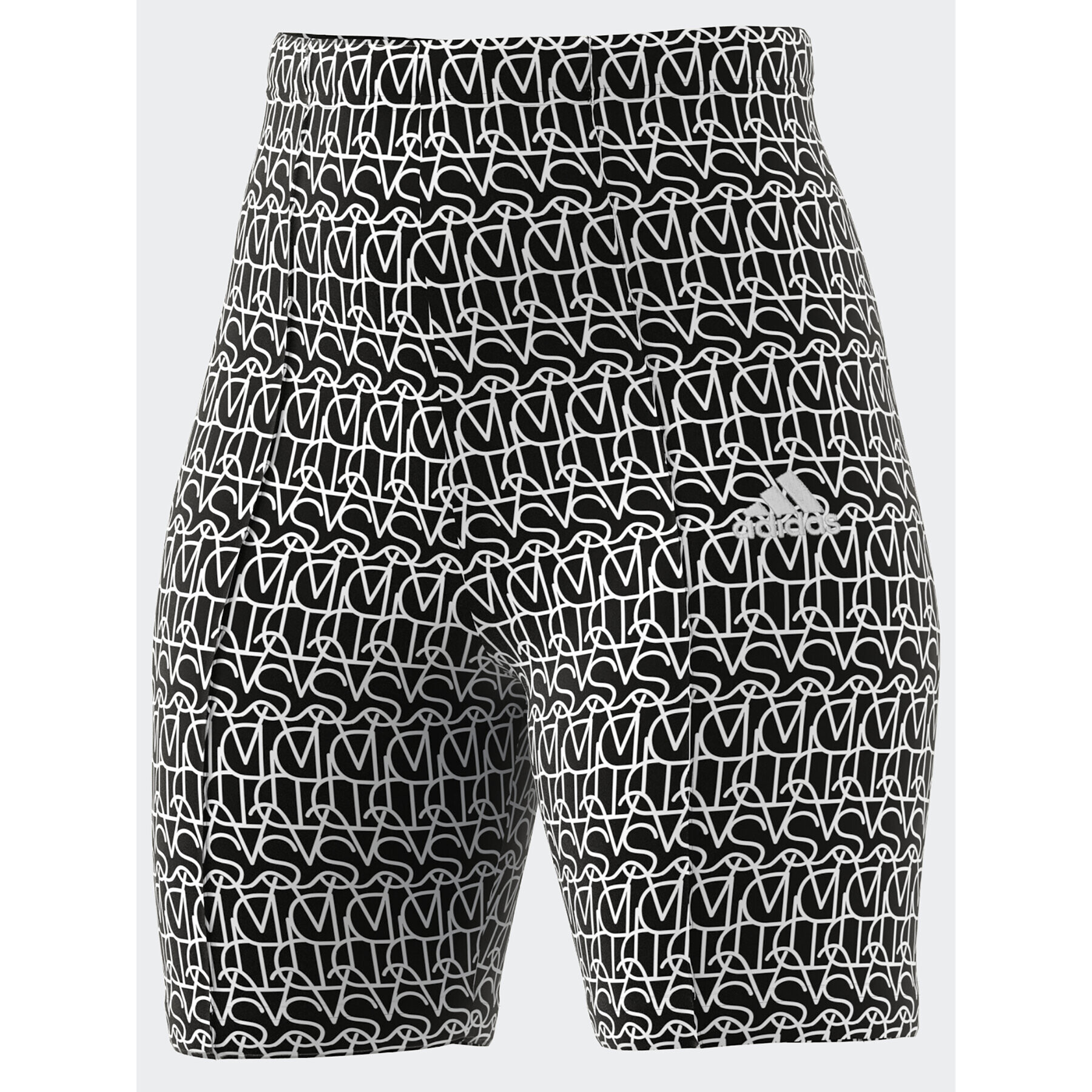 adidas Спортни шорти Allover Graphic Biker Shorts HR4885 Черен - Pepit.bg