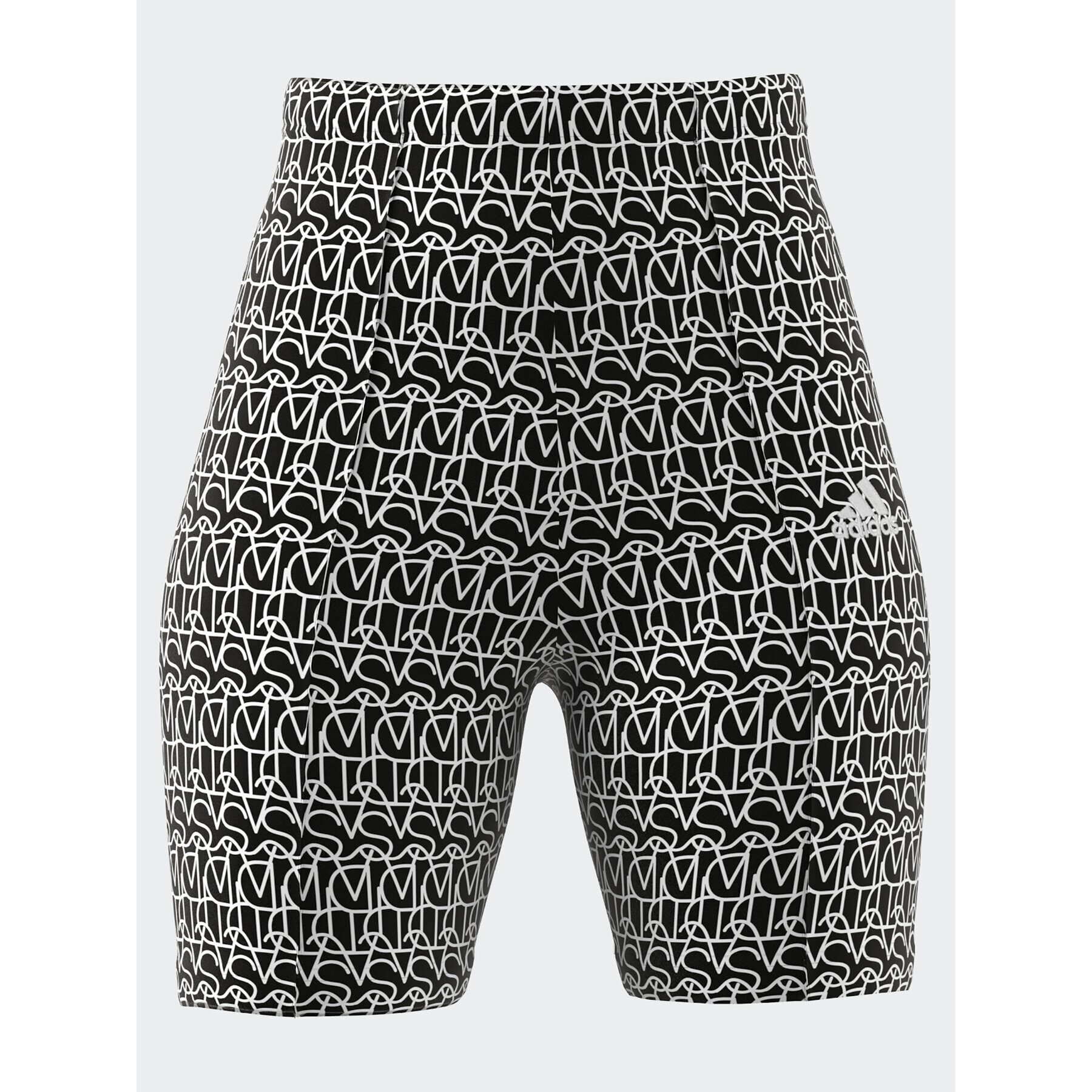 adidas Спортни шорти Allover Graphic Biker Shorts HR4885 Черен - Pepit.bg