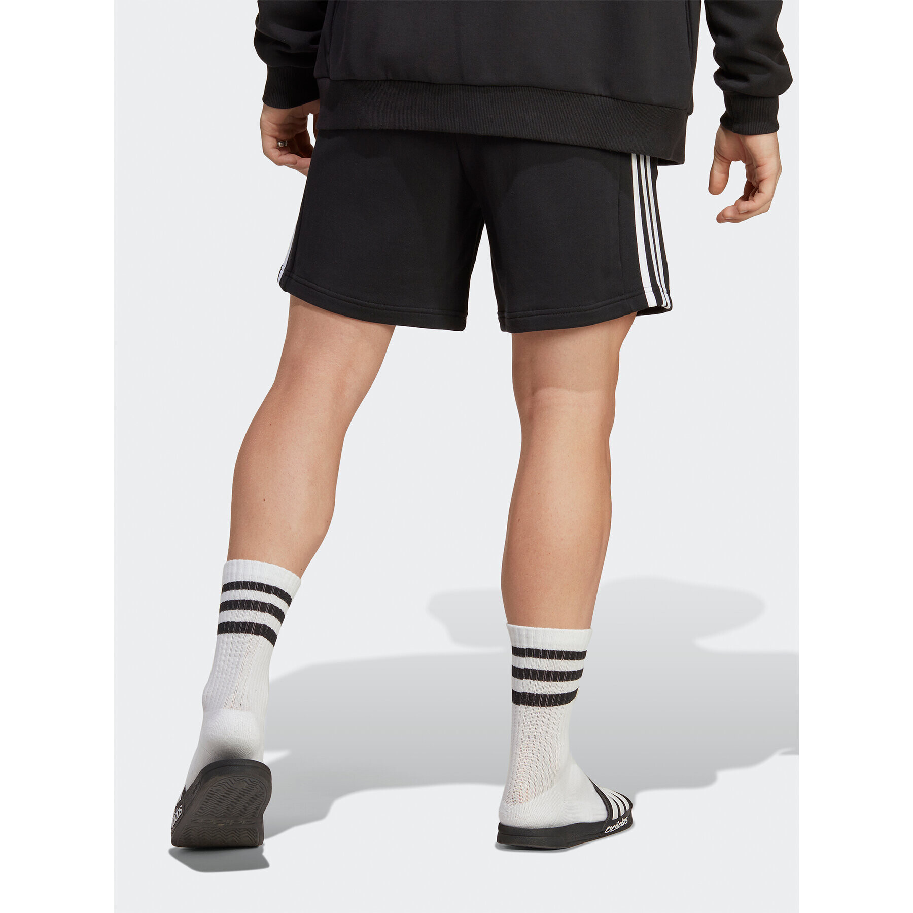 adidas Спортни шорти Essentials French Terry 3-Stripes Shorts IC9435 Черен Regular Fit - Pepit.bg