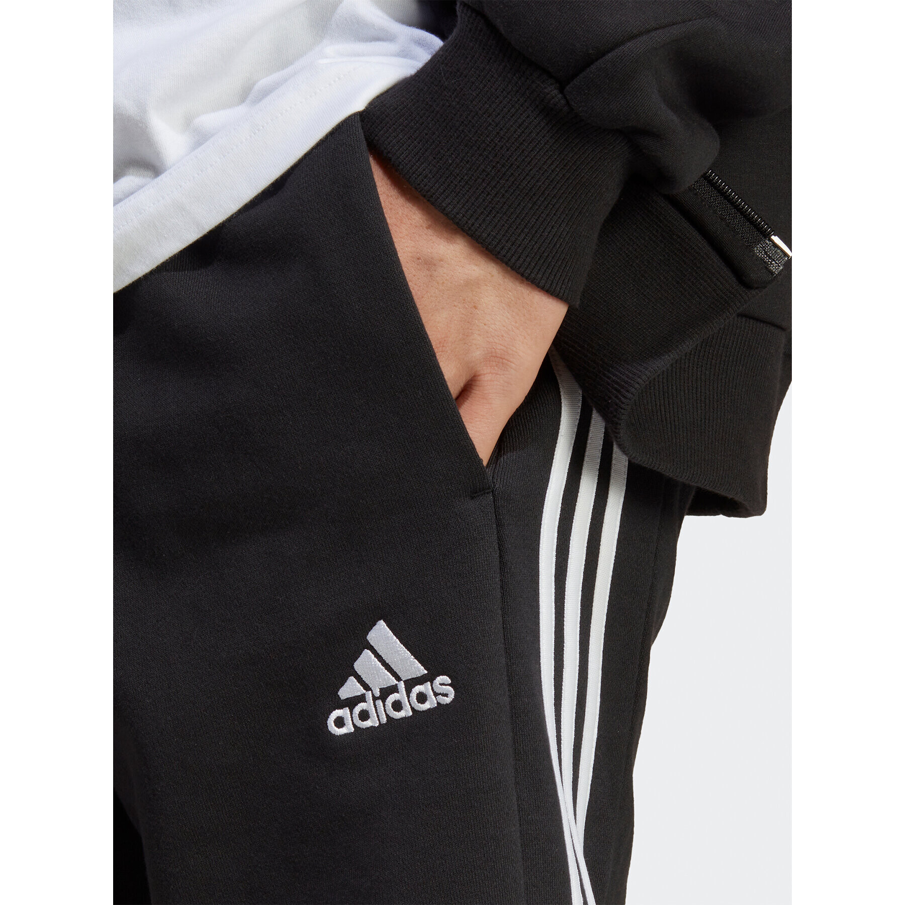 adidas Спортни шорти Essentials French Terry 3-Stripes Shorts IC9435 Черен Regular Fit - Pepit.bg