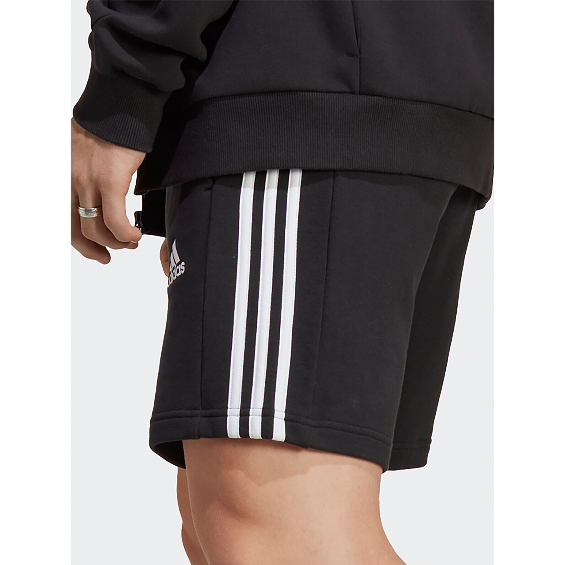 adidas Спортни шорти Essentials French Terry 3-Stripes Shorts IC9435 Черен Regular Fit - Pepit.bg