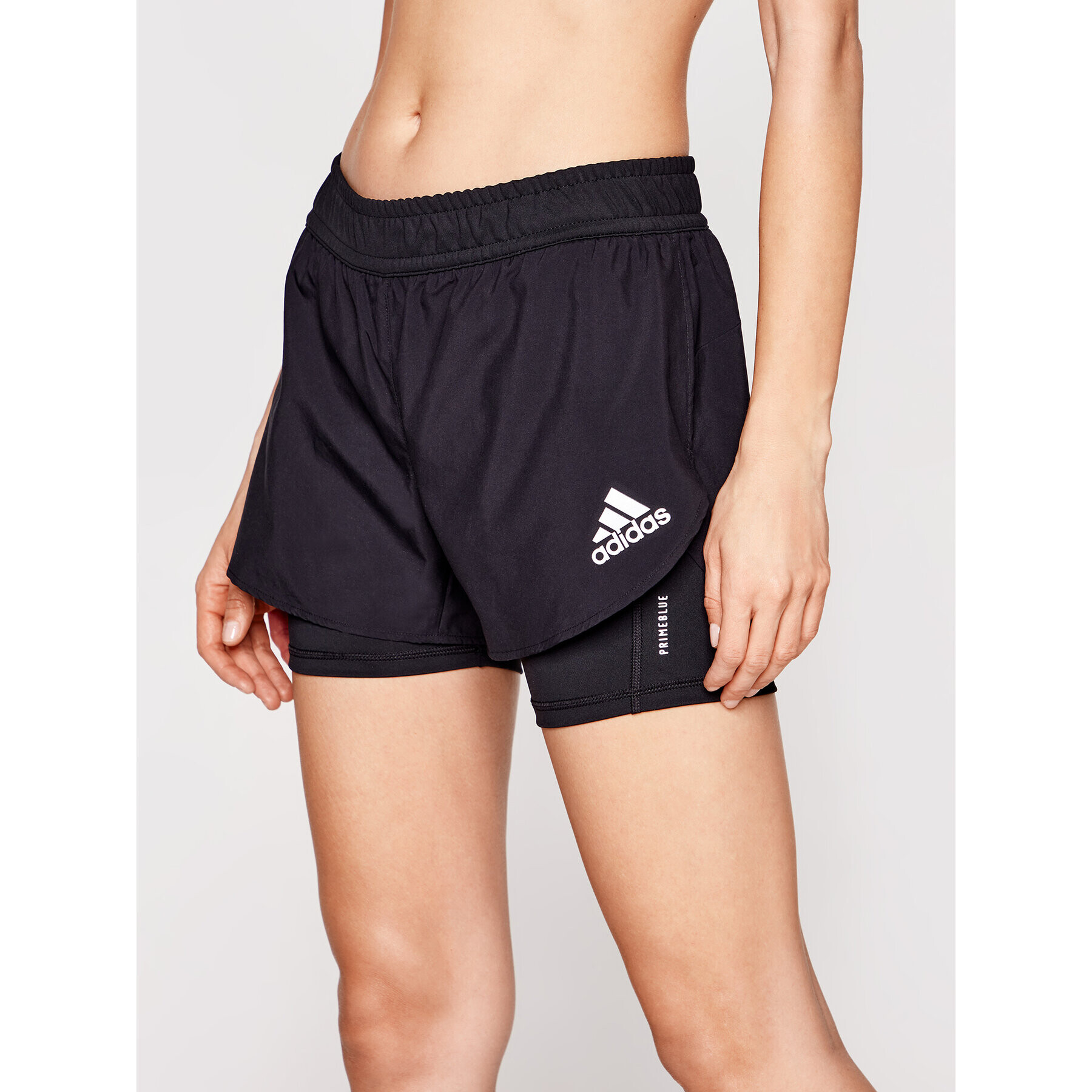 adidas Спортни шорти Fast Primeblue Two-In-One GN4409 Черен Standard Fit - Pepit.bg