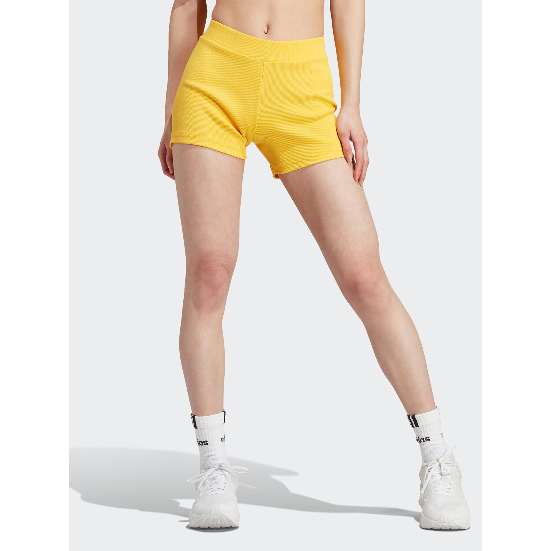 adidas Спортни шорти Lounge Rib Booty Shorts IC9453 Жълт Fitted Fit - Pepit.bg