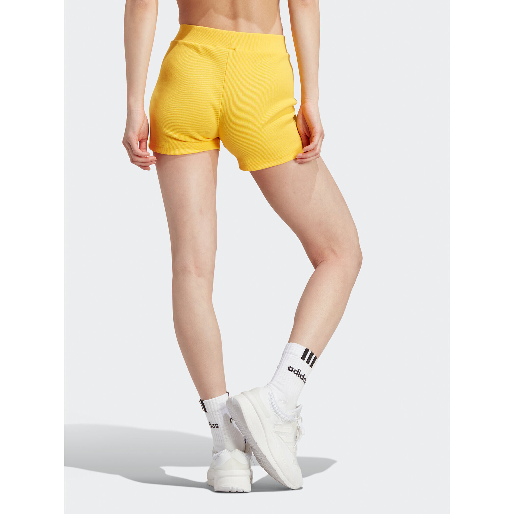 adidas Спортни шорти Lounge Rib Booty Shorts IC9453 Жълт Fitted Fit - Pepit.bg