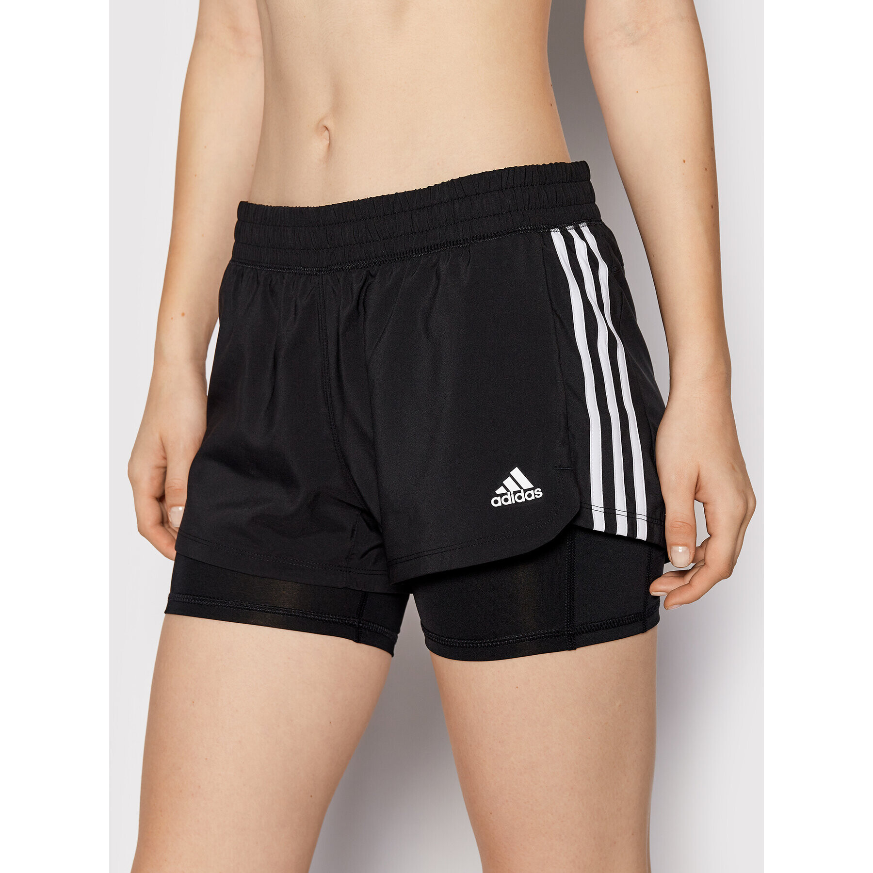 adidas Спортни шорти Pacer 3-Stripes GL7686 Черен Regular Fit - Pepit.bg