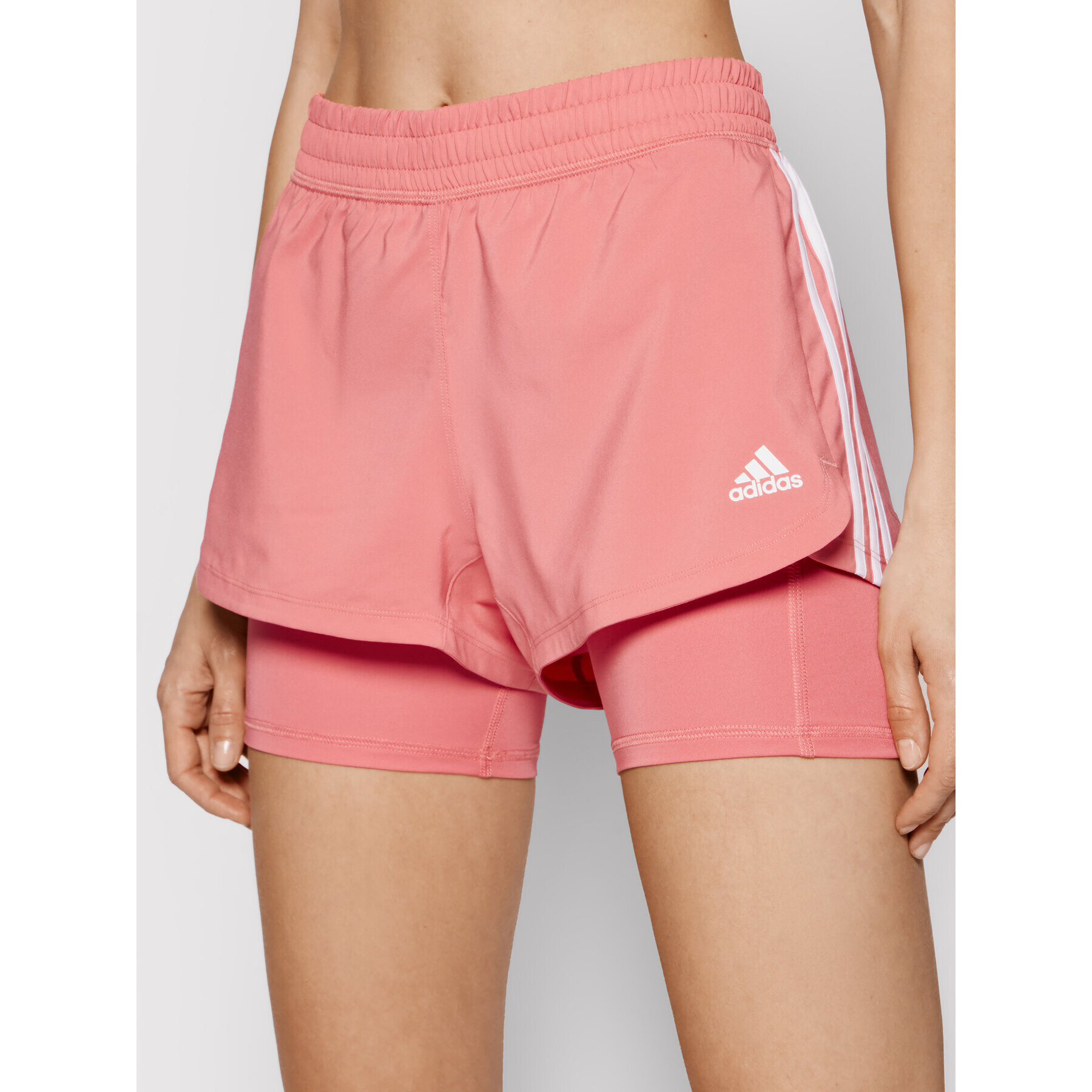 adidas Спортни шорти Pacer 3-Stripes Woven Two-in-One GM3037 Розов Regular Fit - Pepit.bg