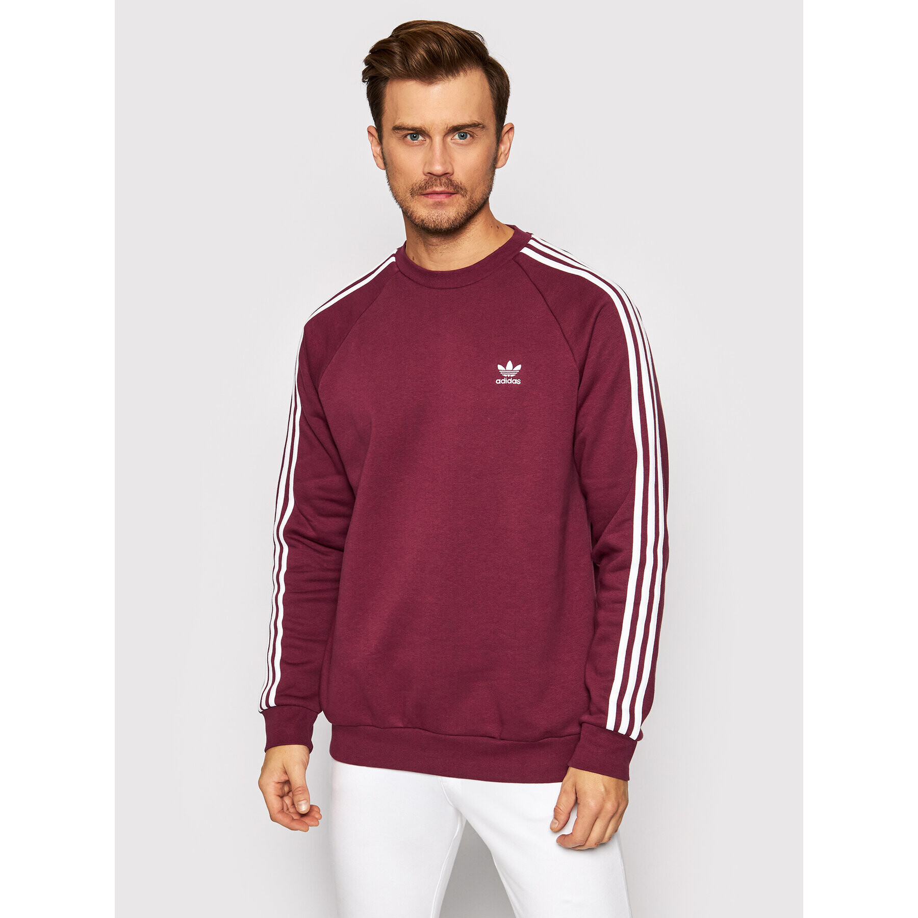 adidas Суитшърт 3-Stripes H06671 Бордо Regular Fit - Pepit.bg