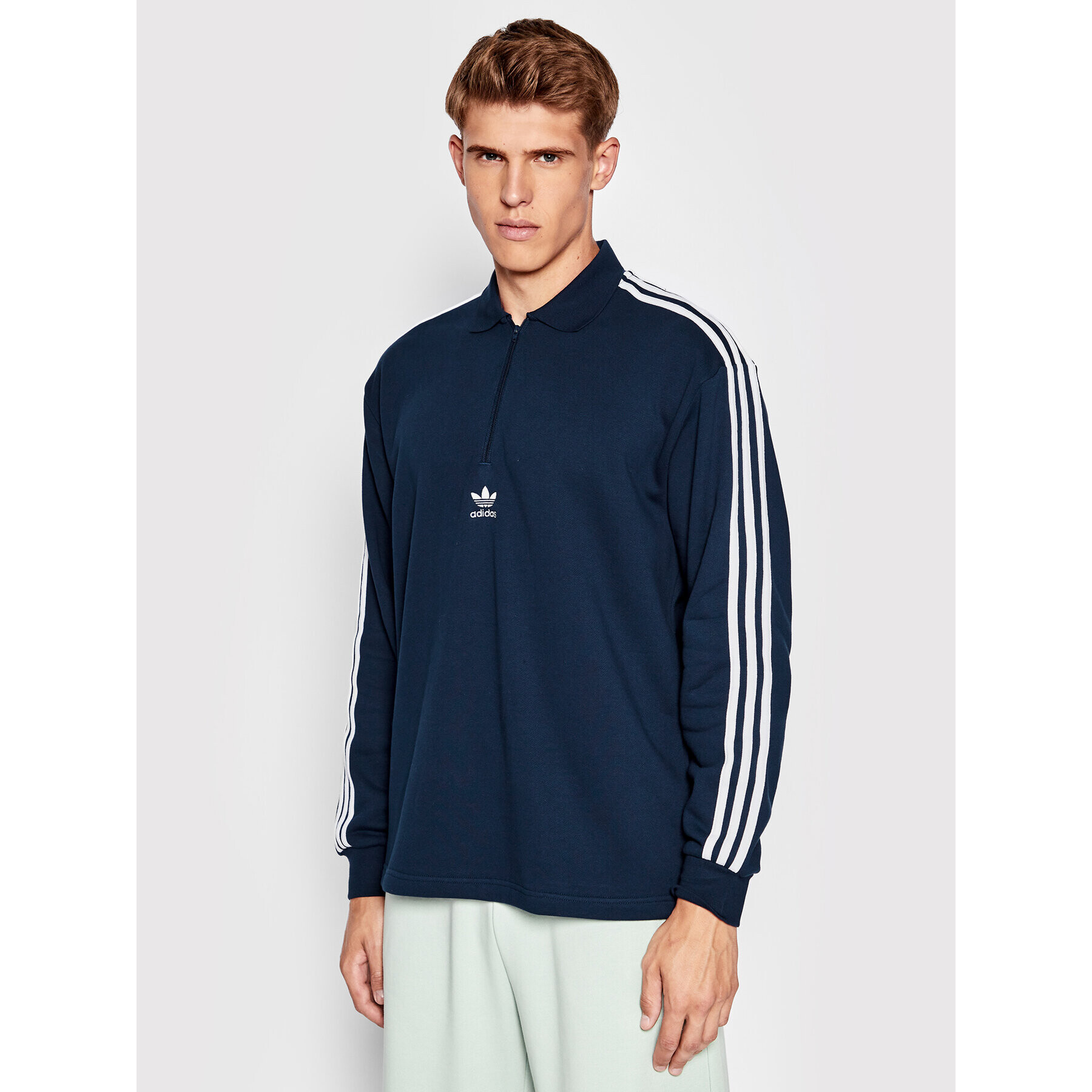 adidas Суитшърт adicolor 3-Stripes HK7424 Тъмносин Loose Fit - Pepit.bg