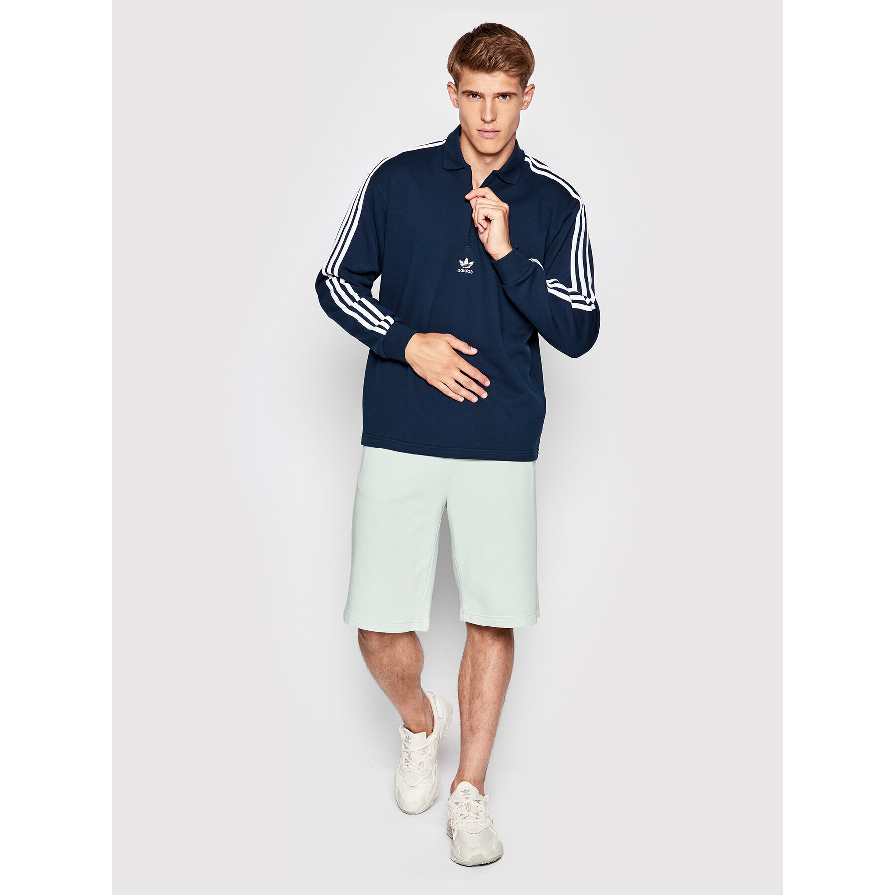 adidas Суитшърт adicolor 3-Stripes HK7424 Тъмносин Loose Fit - Pepit.bg