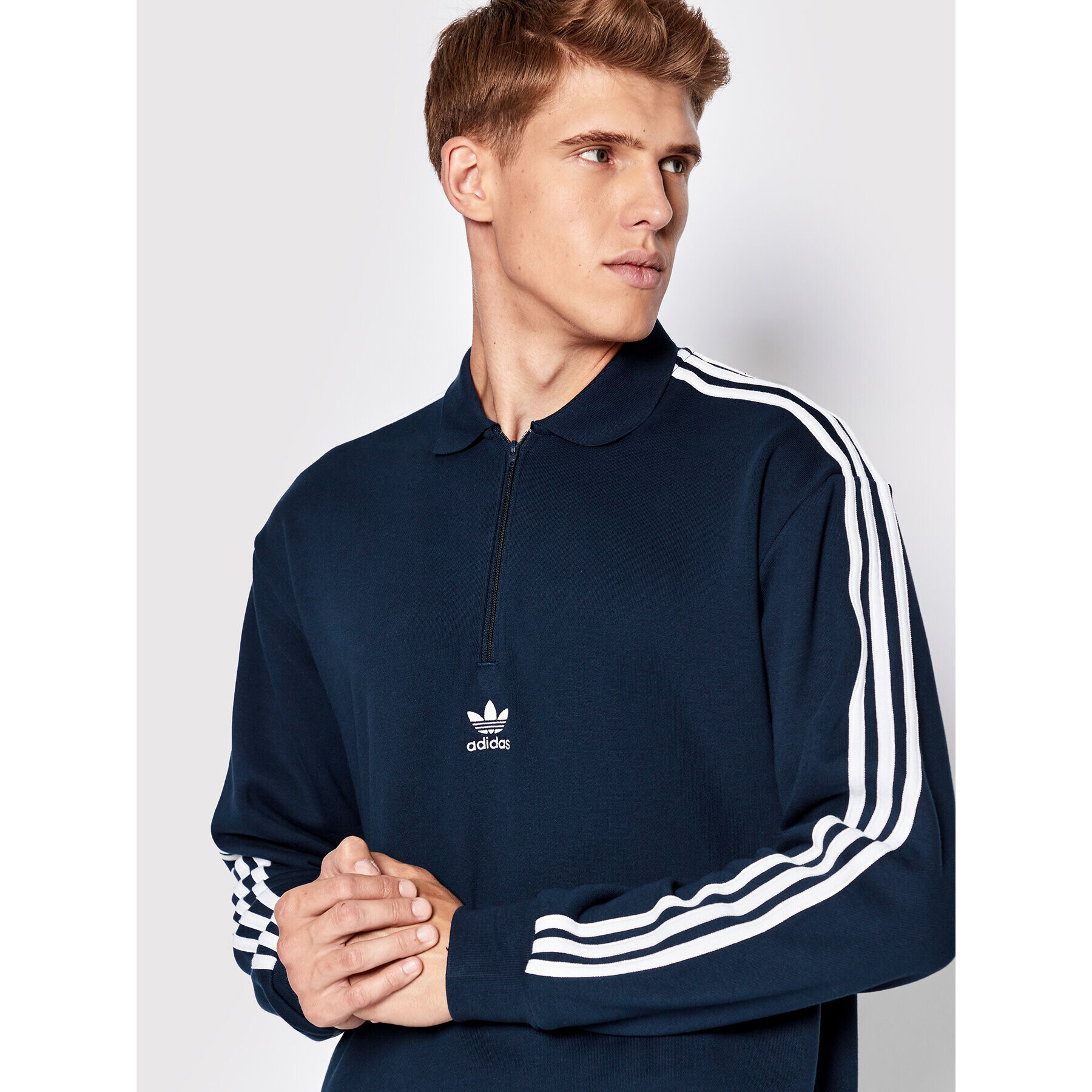 adidas Суитшърт adicolor 3-Stripes HK7424 Тъмносин Loose Fit - Pepit.bg