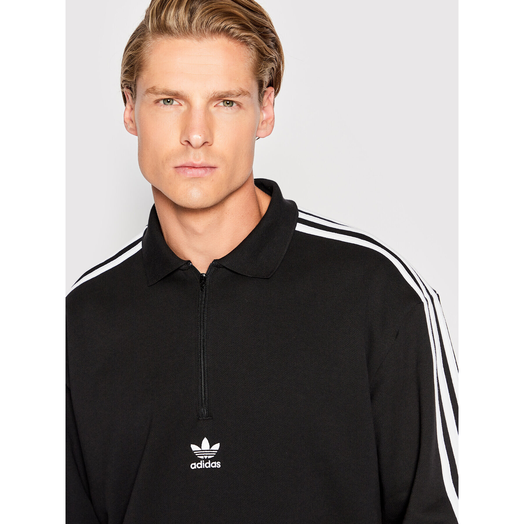 adidas Суитшърт adicolor 3 Stripes HK7425 Черен Relaxed Fit - Pepit.bg