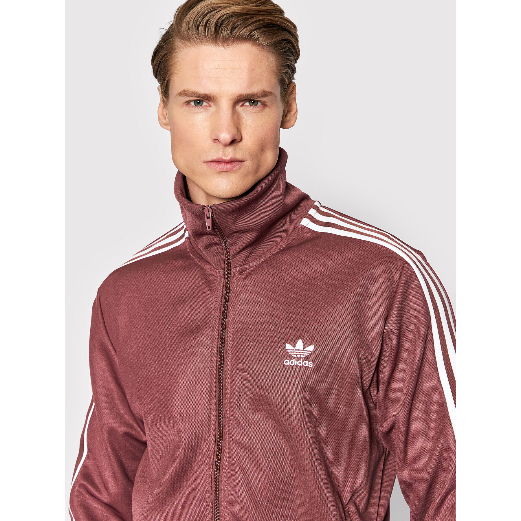 adidas Суитшърт adicolor Classics Beckenbauer Primeblue Track HB9446 Бордо Slim Fit - Pepit.bg