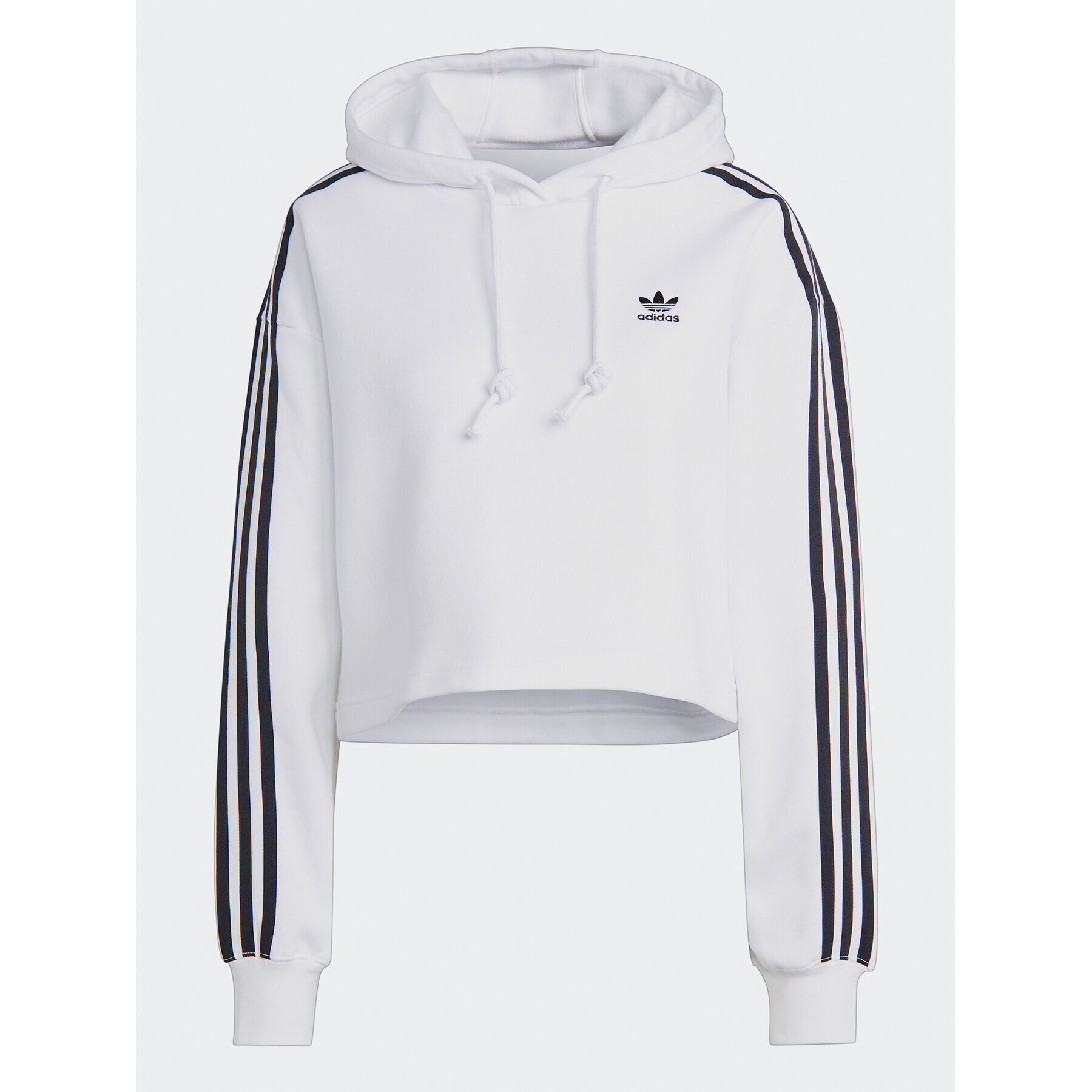 adidas Суитшърт Adicolor Classics Crop Hoodie IB7387 Бял Loose Fit - Pepit.bg