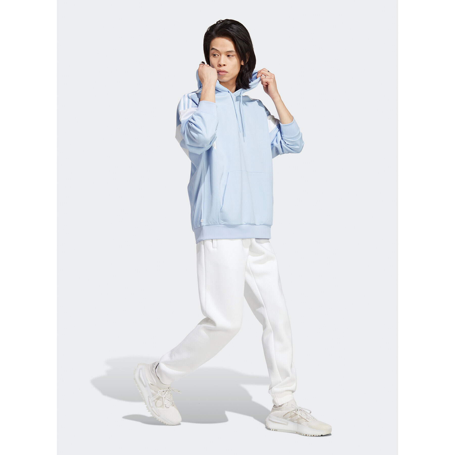 adidas Суитшърт Adicolor Classics Cut Line Hoodie IB9944 Син Loose Fit - Pepit.bg