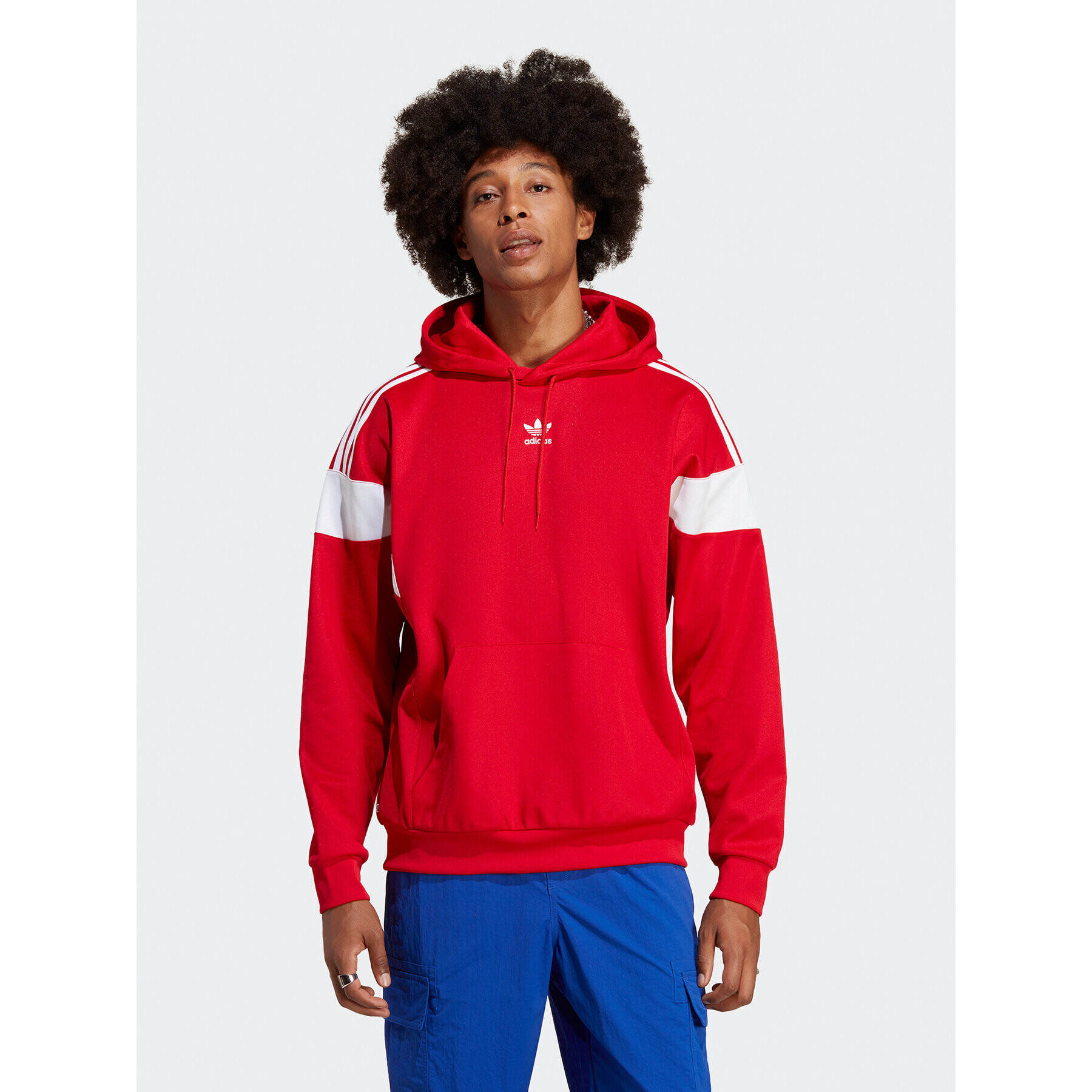 adidas Суитшърт Adicolor Classics Cut Line Hoodie IB9945 Червен Loose Fit - Pepit.bg