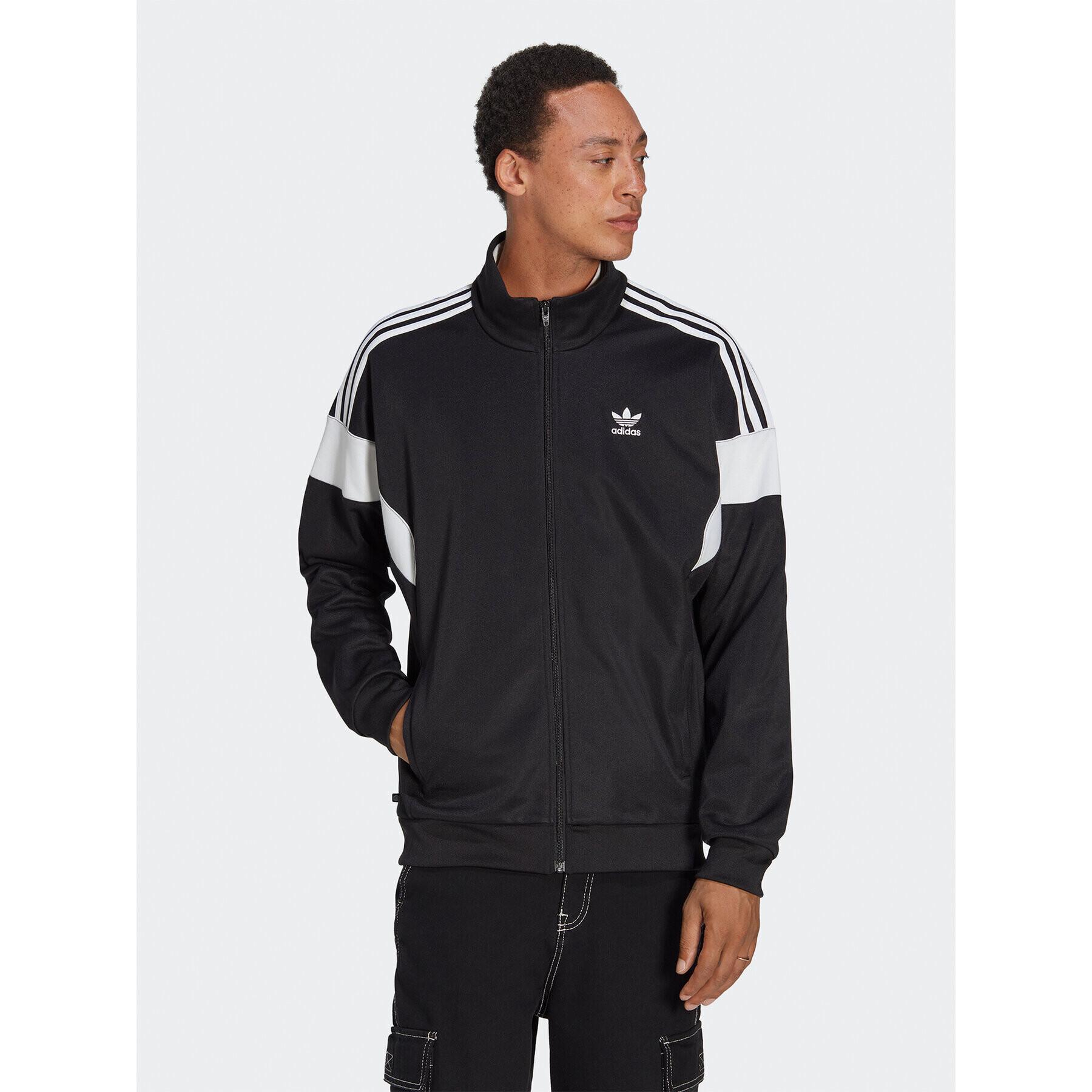 adidas Суитшърт Adicolor Classics Cut Line Track Top HS2064 Черен Loose Fit - Pepit.bg