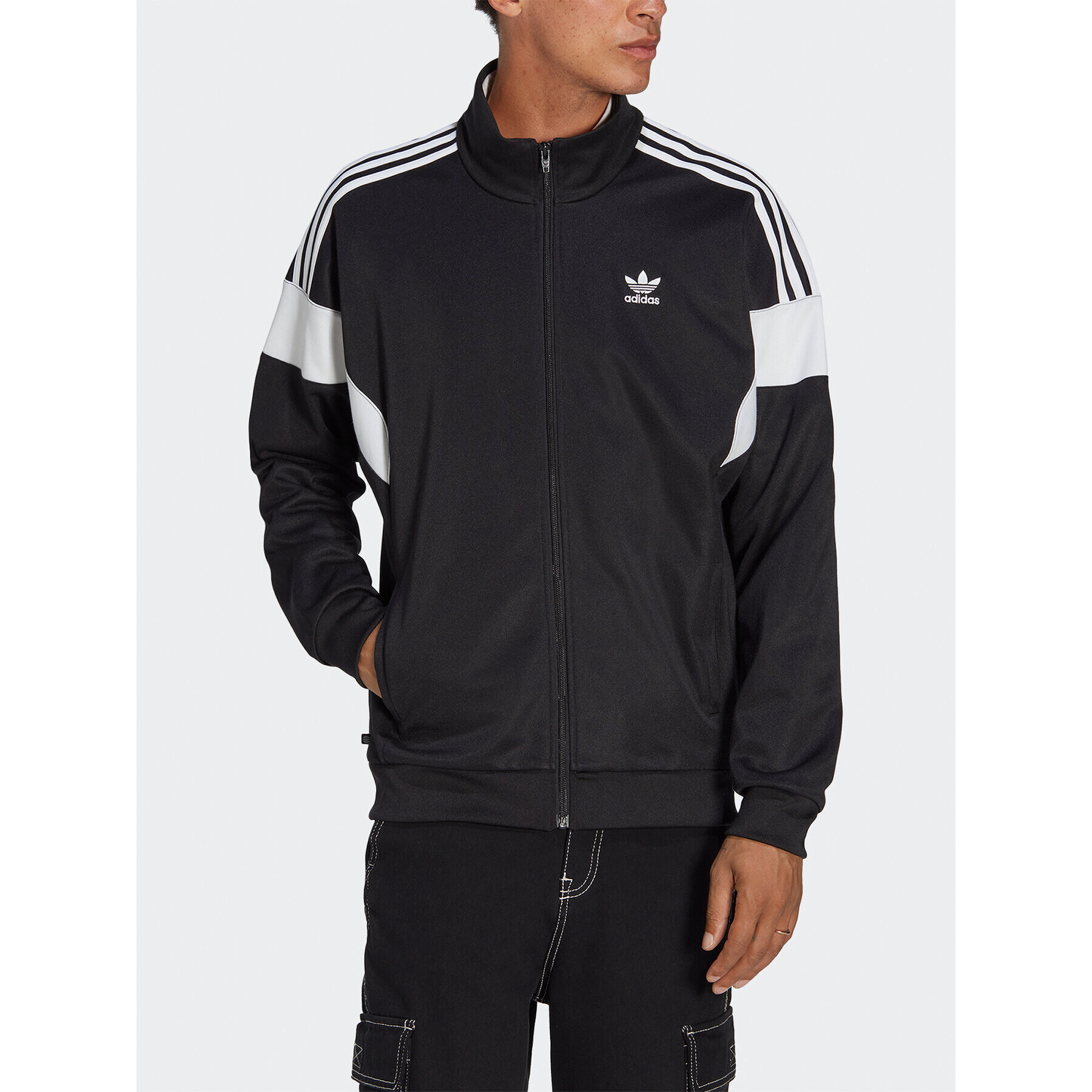 adidas Суитшърт Adicolor Classics Cut Line Track Top HS2064 Черен Loose Fit - Pepit.bg