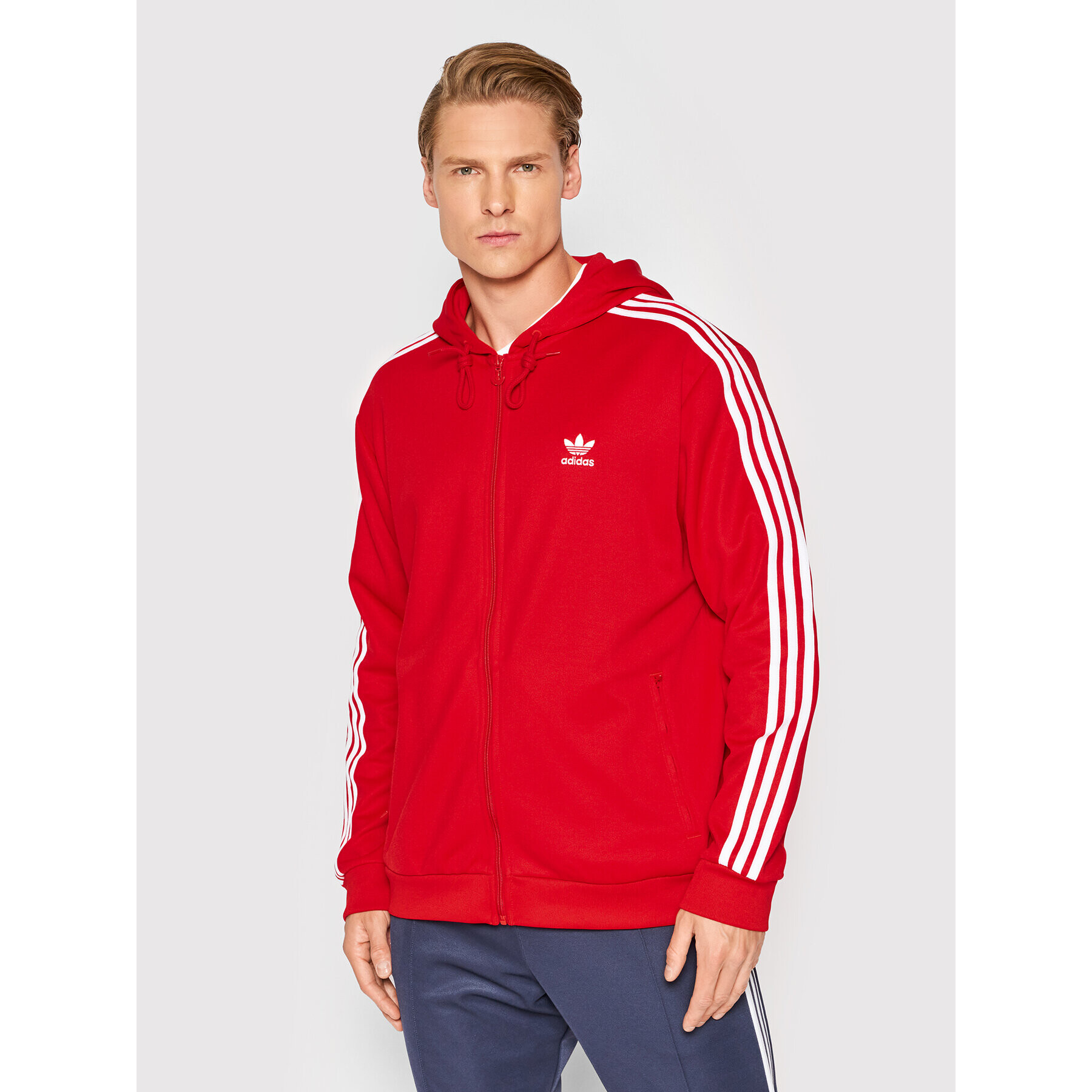 adidas Суитшърт adicolor Classics Hooded Full Zip Track HB9513 Червен Standard Fit - Pepit.bg