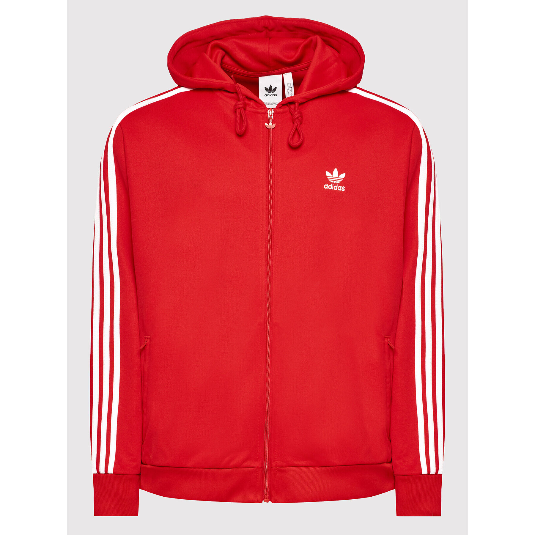 adidas Суитшърт adicolor Classics Hooded Full Zip Track HB9513 Червен Standard Fit - Pepit.bg