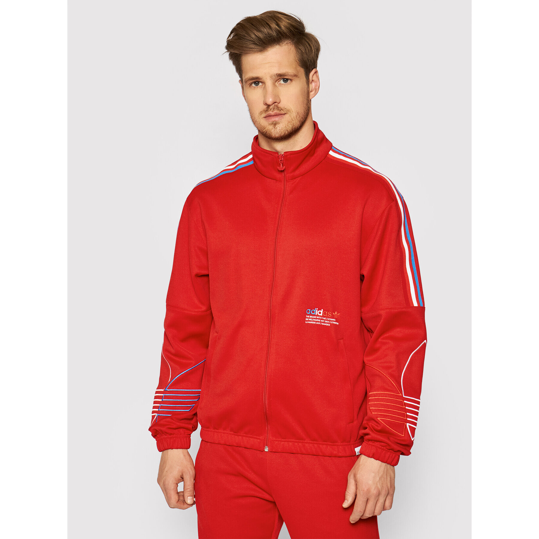 adidas Суитшърт adicolor FTO GN3558 Червен Regular Fit - Pepit.bg