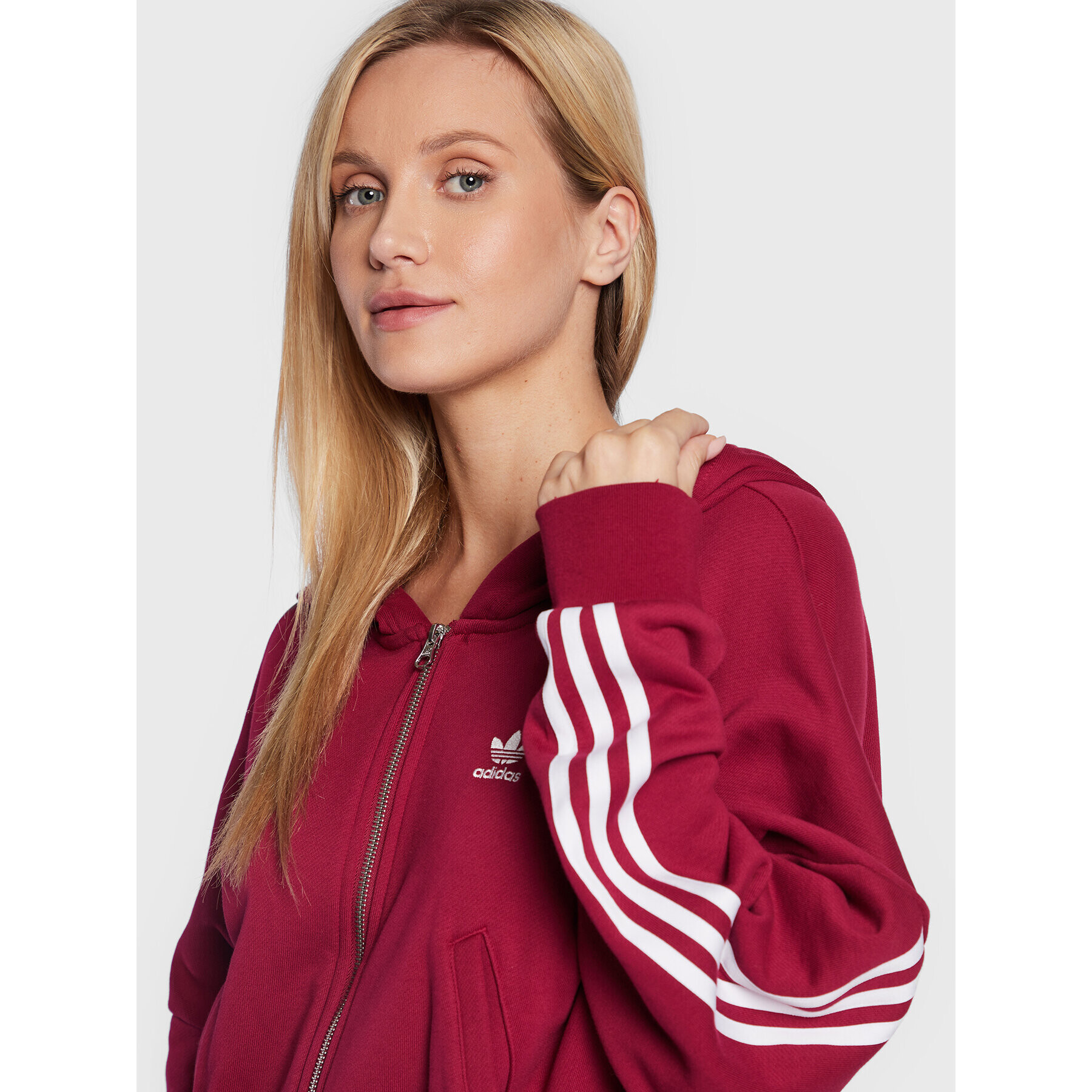 adidas Суитшърт adicolor HM2133 Бордо Loose Fit - Pepit.bg