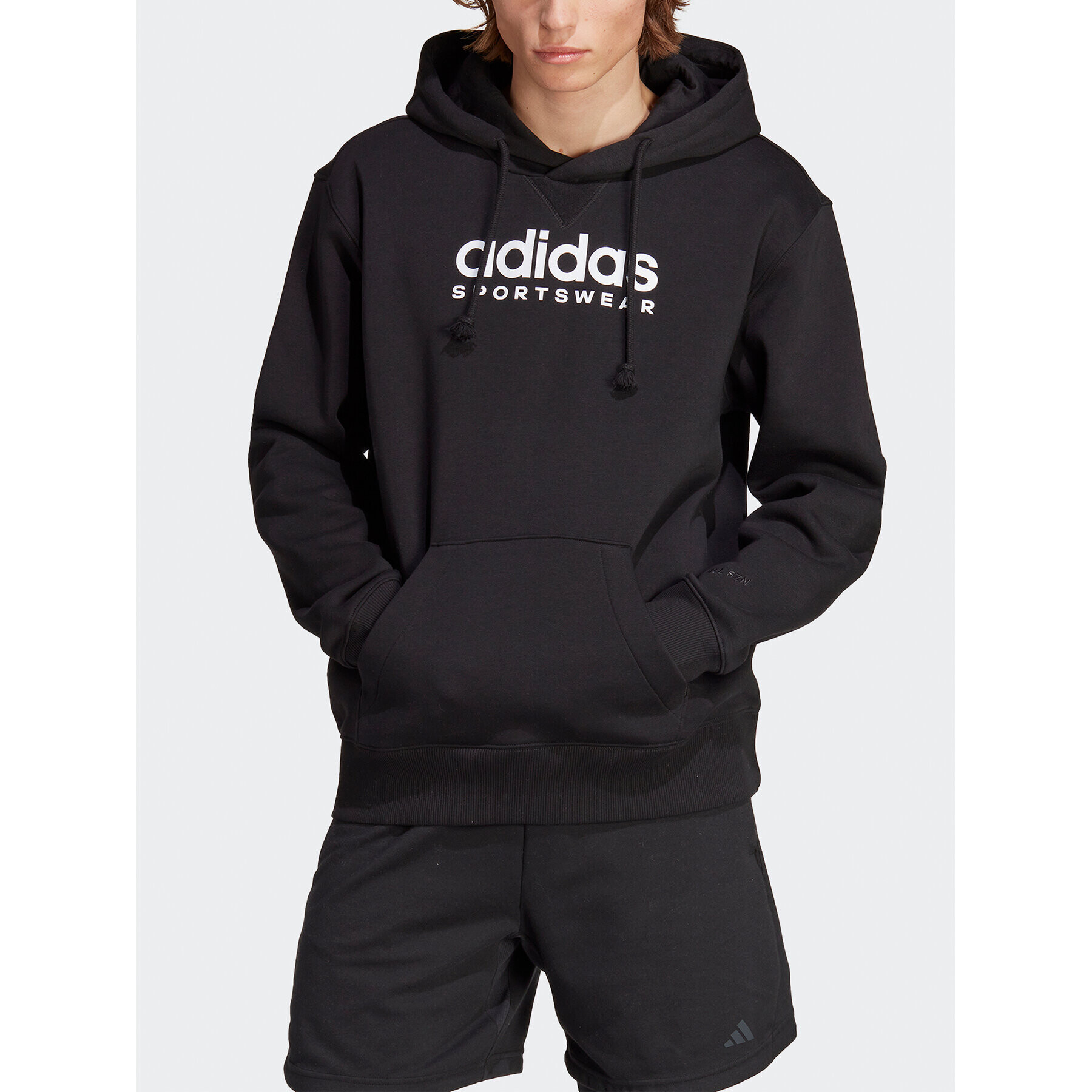 adidas Суитшърт All SZN Fleece Graphic Hoodie IC9771 Черен Loose Fit - Pepit.bg