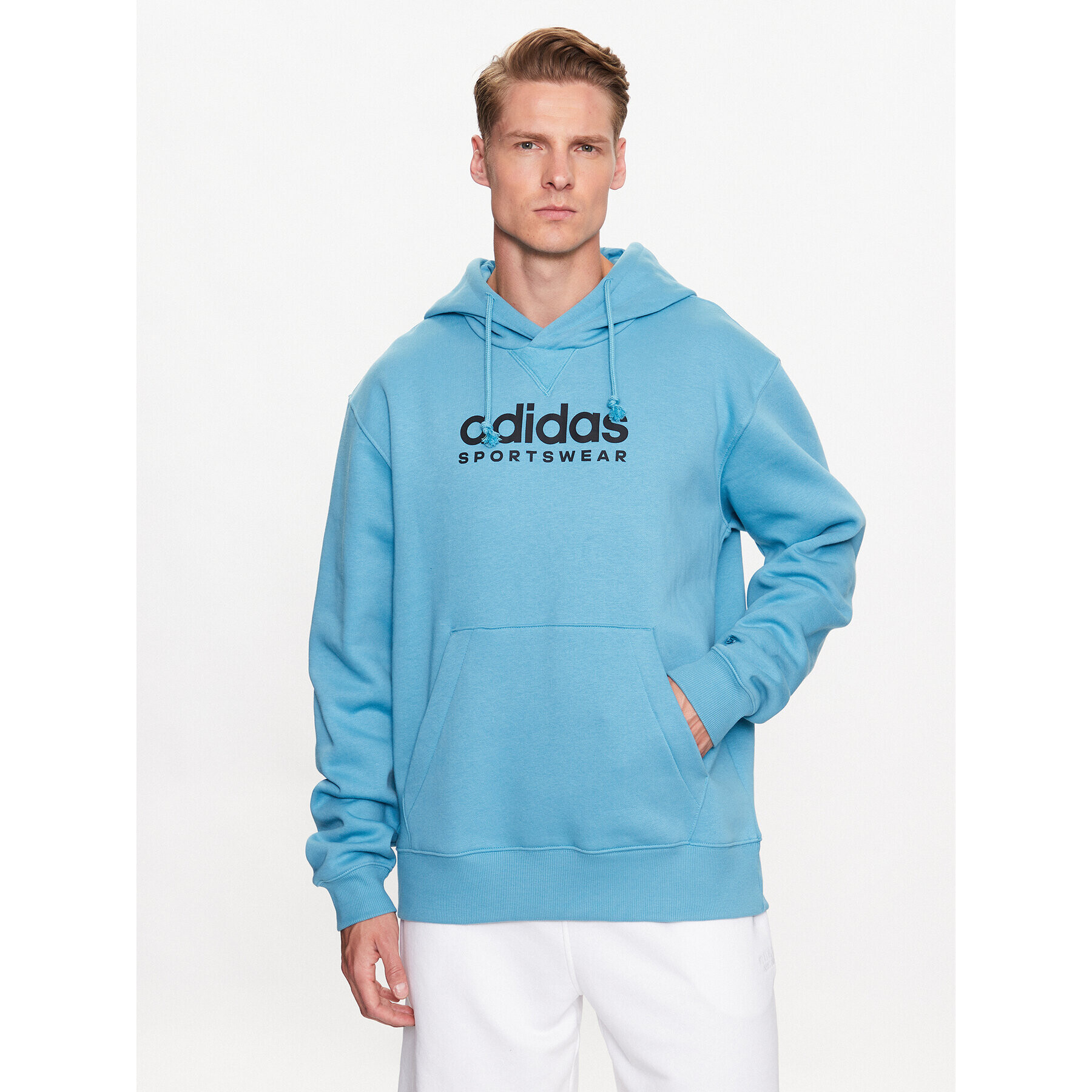 adidas Суитшърт All SZN Fleece Graphic Hoodie IC9778 Син Loose Fit - Pepit.bg