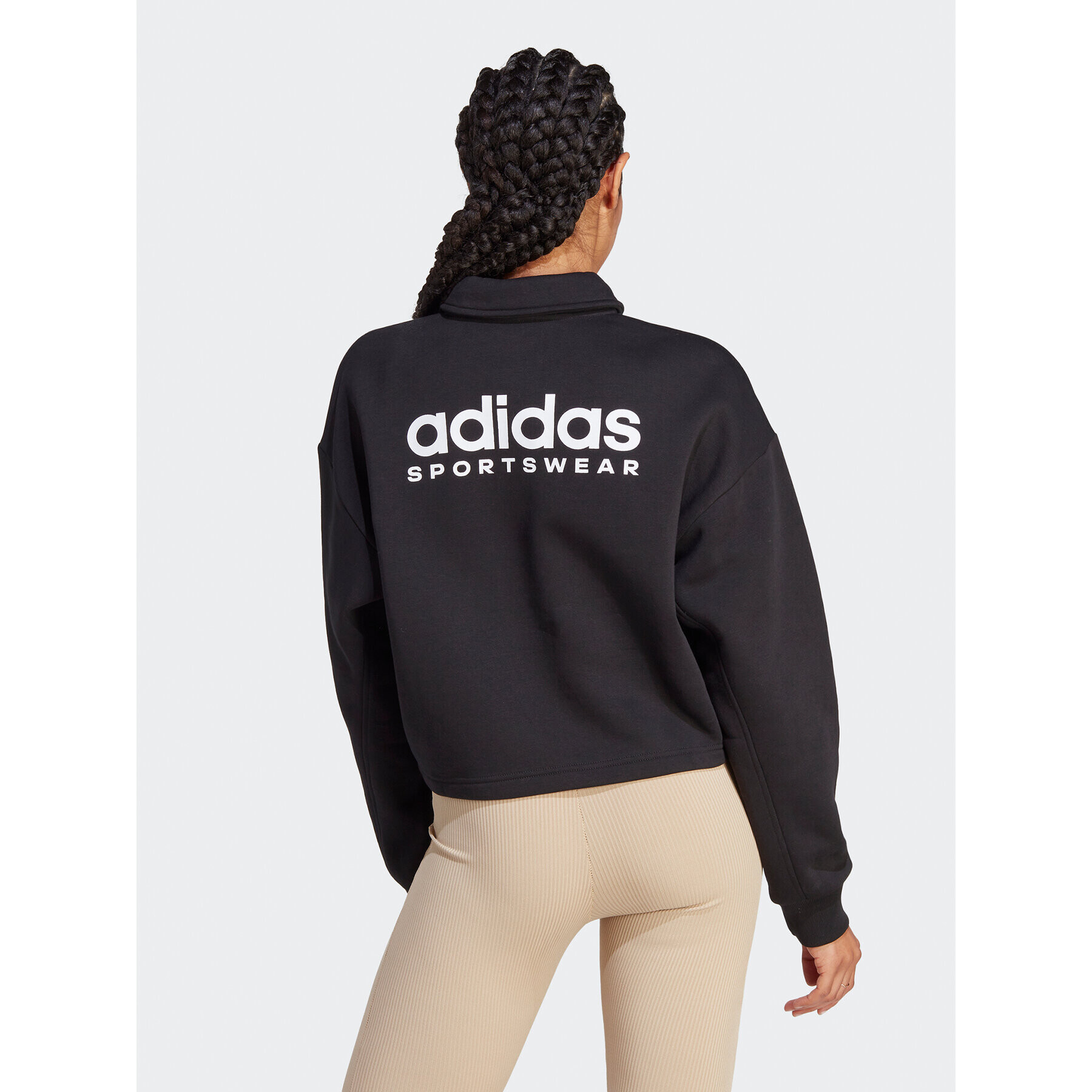 adidas Суитшърт All SZN Fleece Graphic IL1514 Черен Loose Fit - Pepit.bg