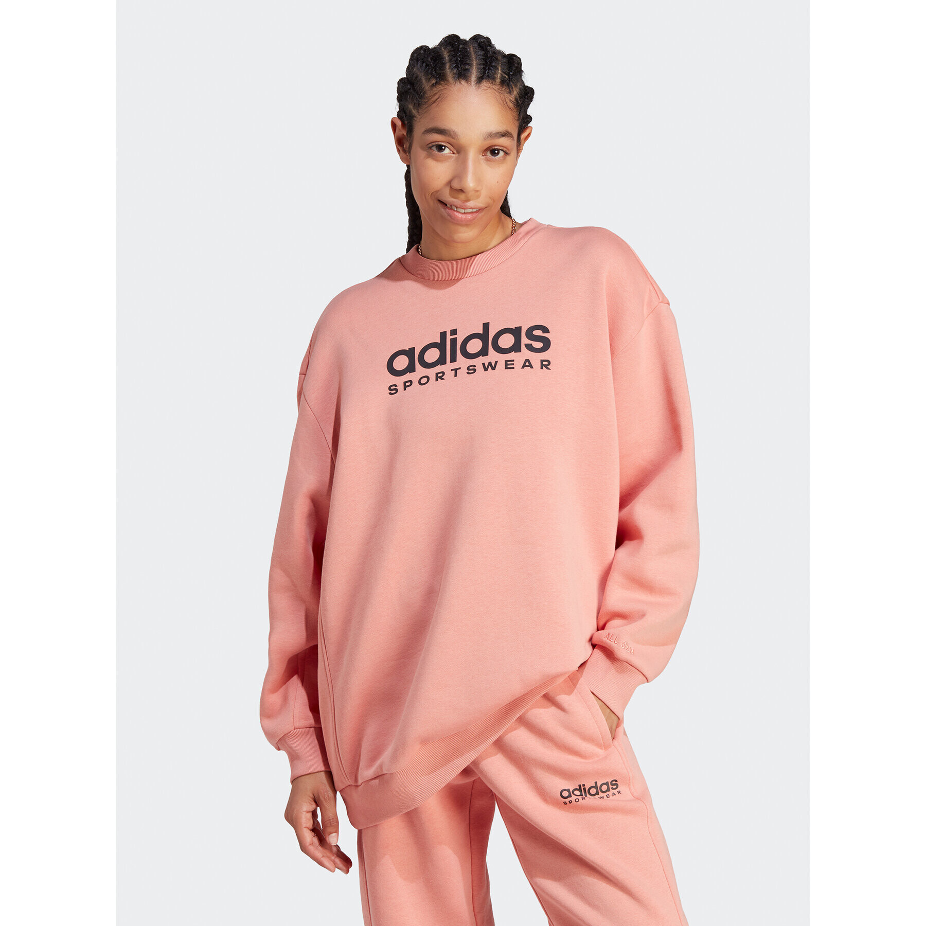 adidas Суитшърт ALL SZN Fleece Graphic IL3242 Оранжев Loose Fit - Pepit.bg