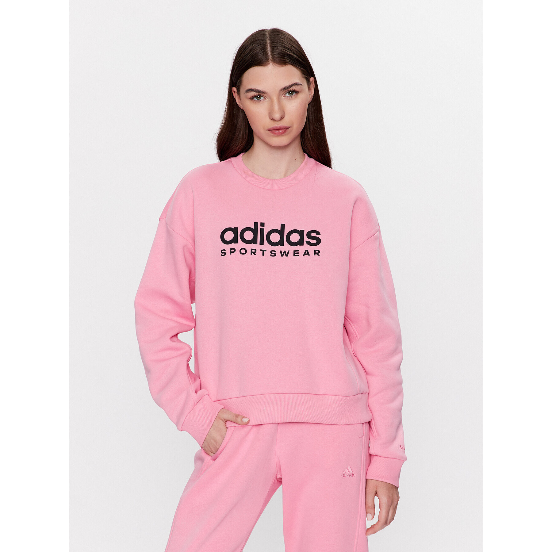 adidas Суитшърт ALL SZN Fleece Graphic Sweatshirt IC8716 Розов Loose Fit - Pepit.bg