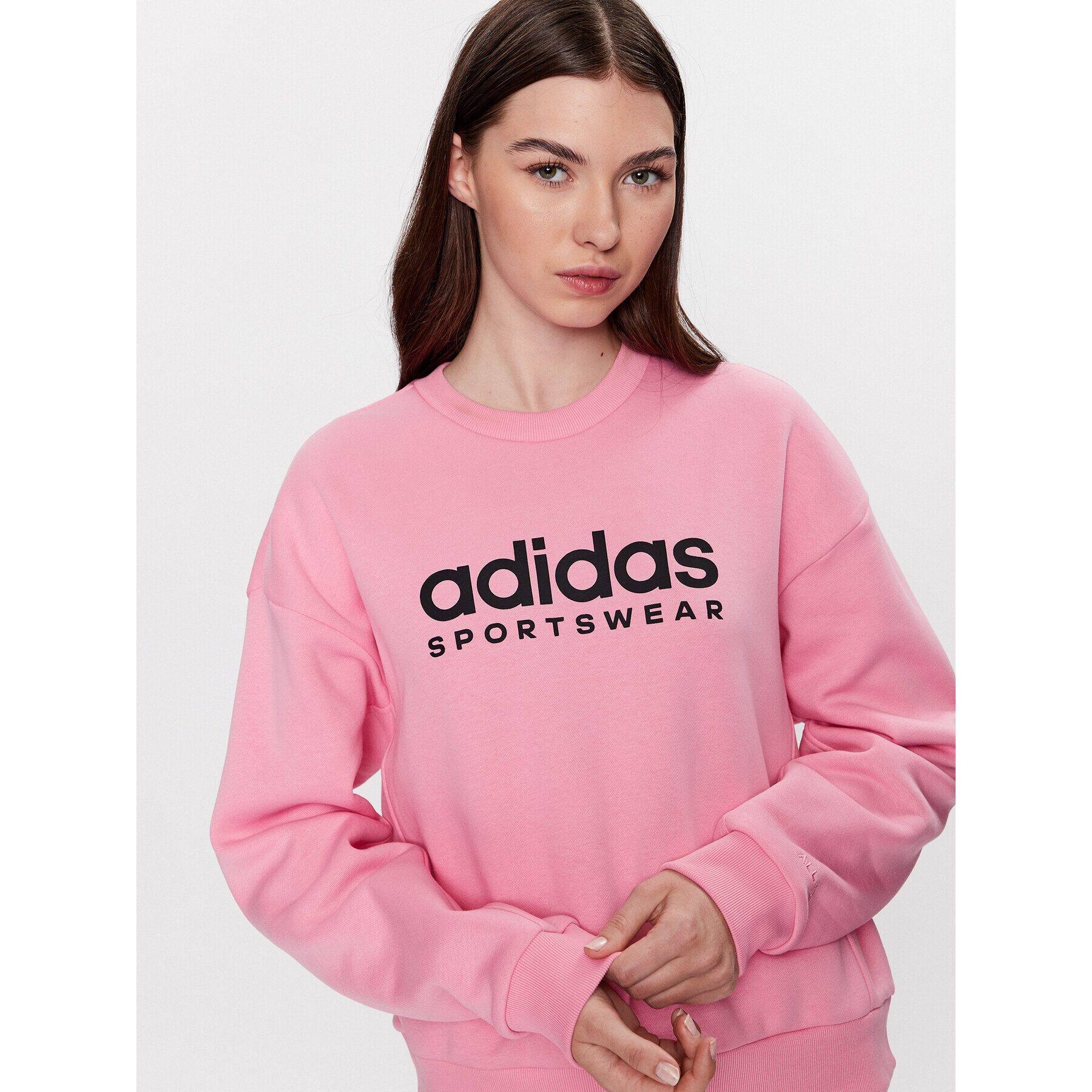 adidas Суитшърт ALL SZN Fleece Graphic Sweatshirt IC8716 Розов Loose Fit - Pepit.bg