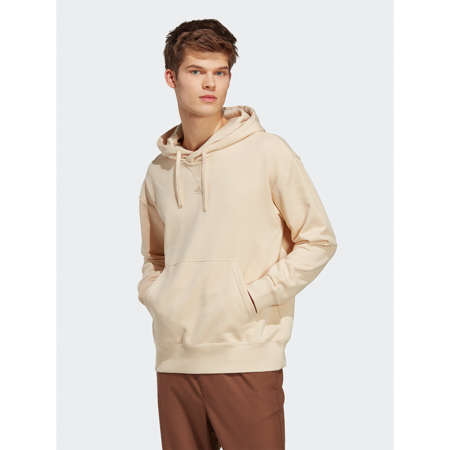 adidas Суитшърт ALL SZN French Terry Hoodie IC9768 Бежов Loose Fit - Pepit.bg