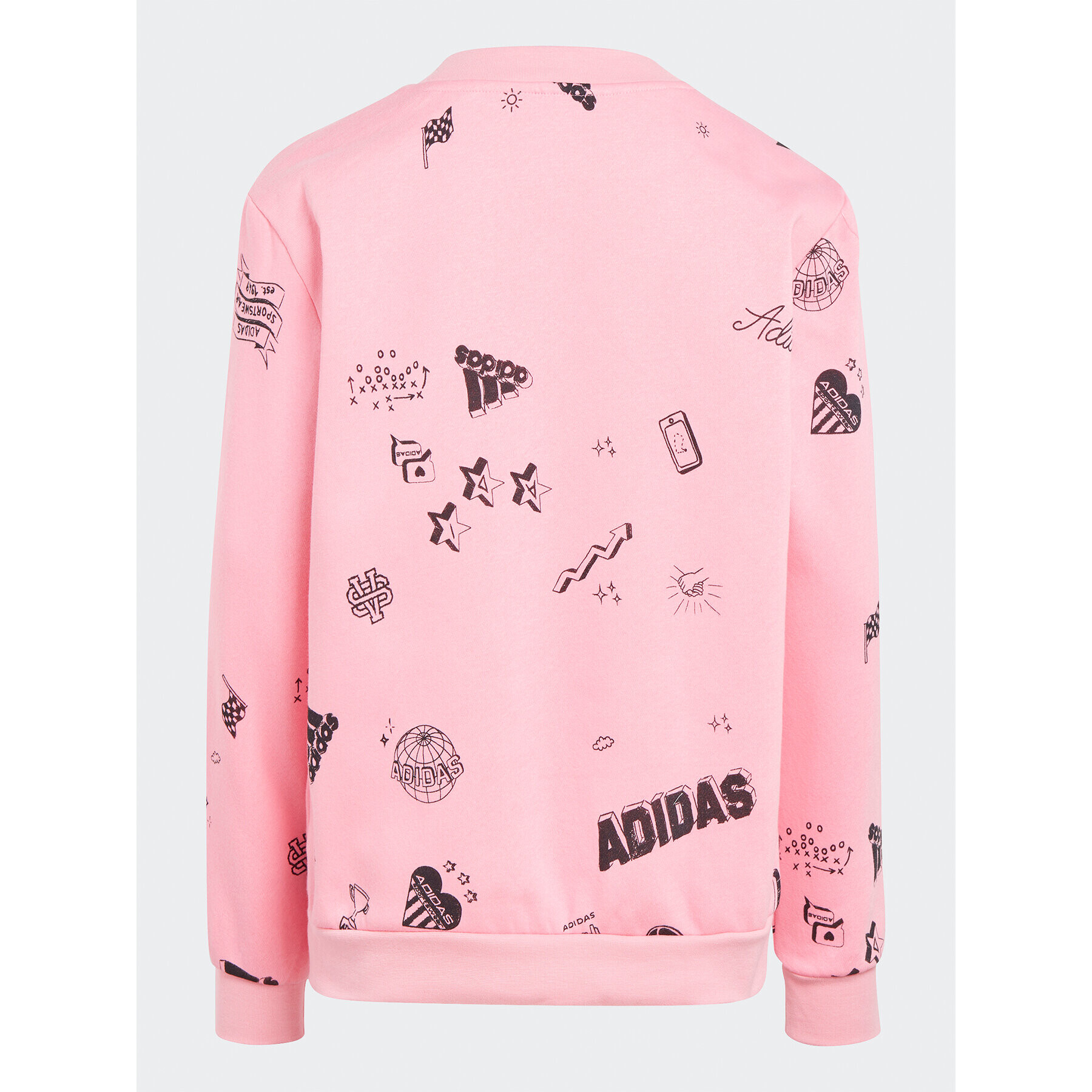 adidas Суитшърт Brand Love Allover Print IA1576 Розов Loose Fit - Pepit.bg