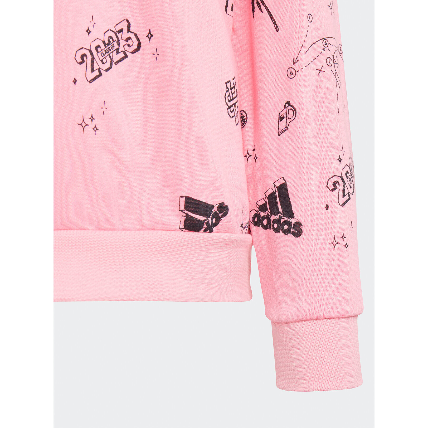 adidas Суитшърт Brand Love Allover Print IA1576 Розов Loose Fit - Pepit.bg