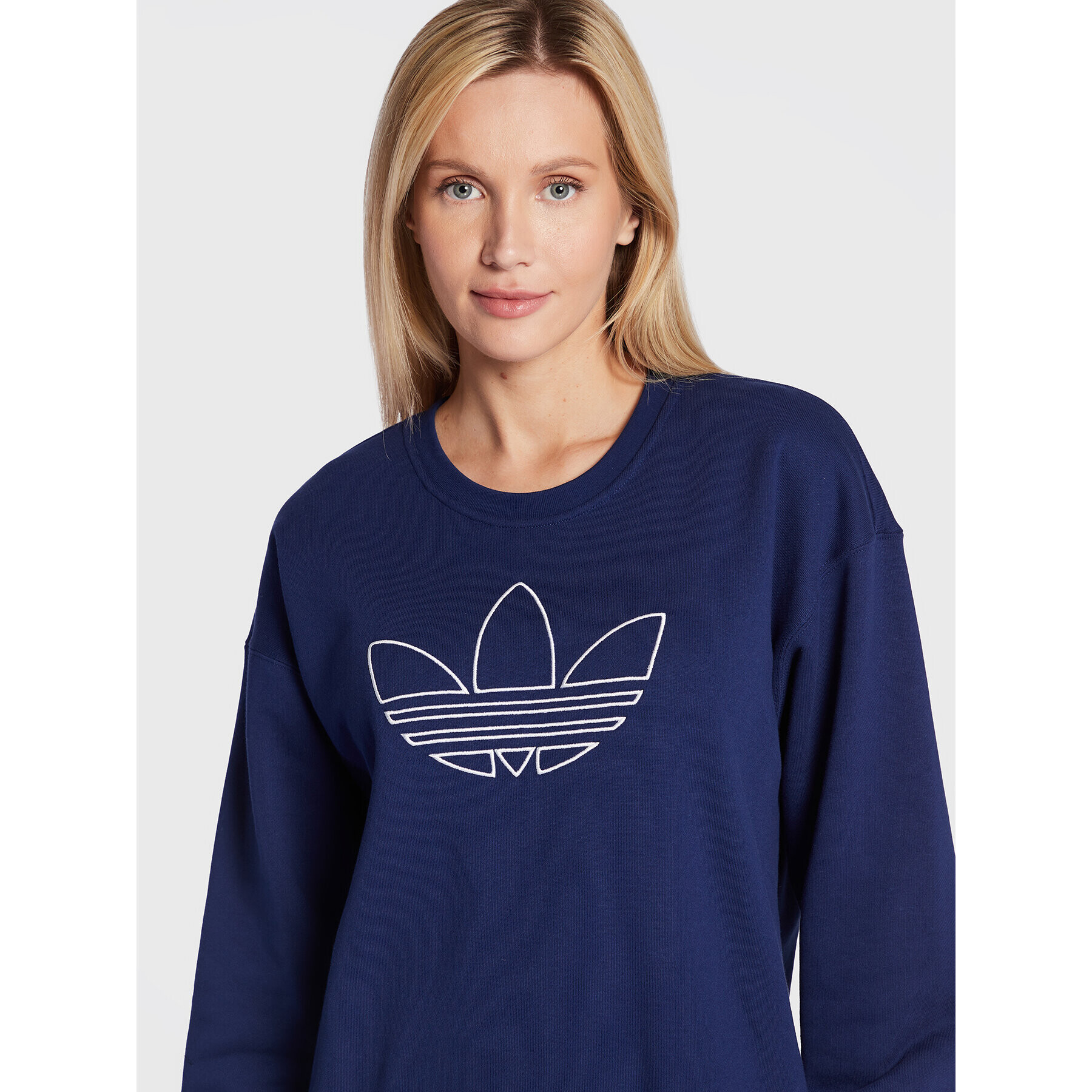 adidas Суитшърт Crew HK5177 Тъмносин Oversize - Pepit.bg