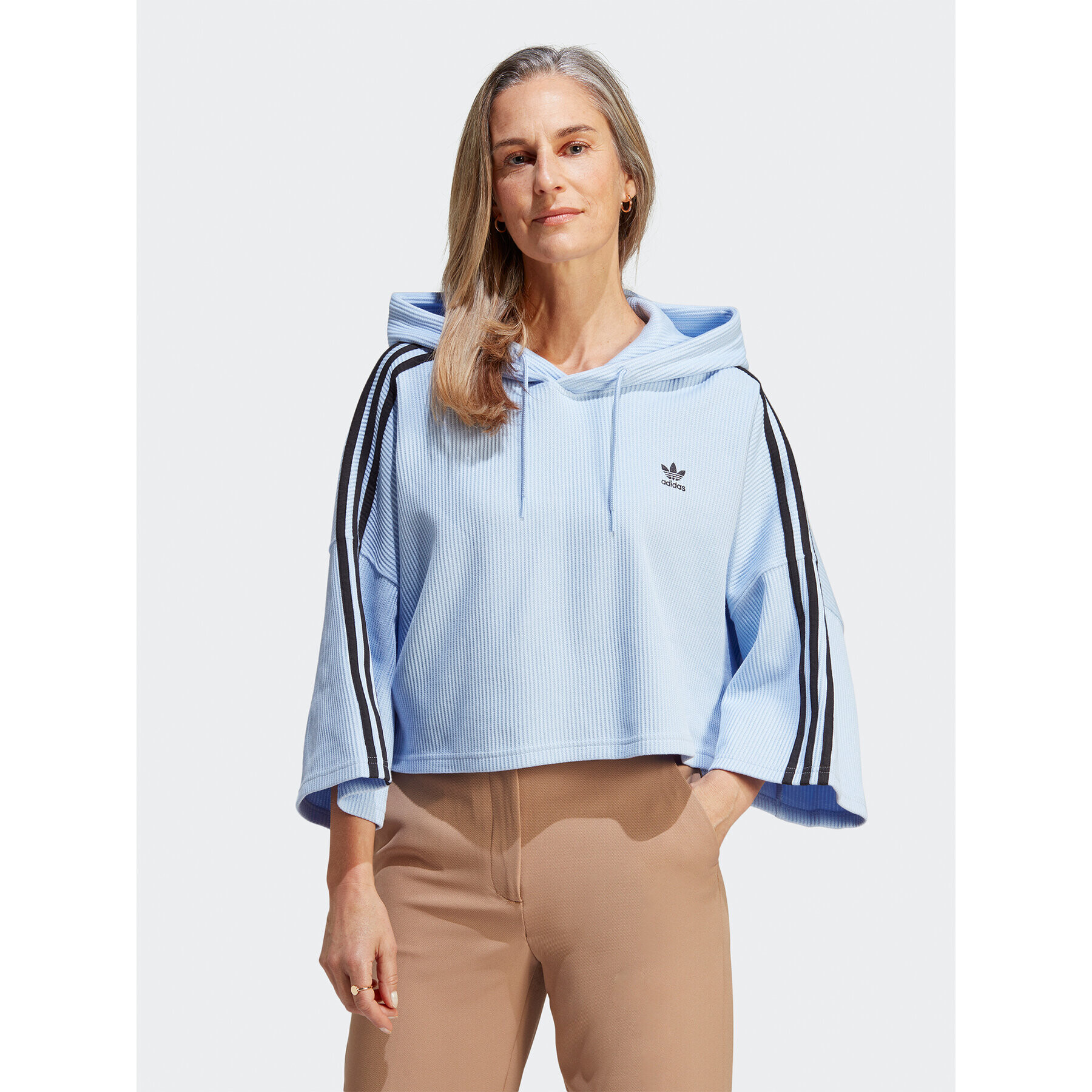 adidas Суитшърт Crop Hoodie IC5460 Син - Pepit.bg