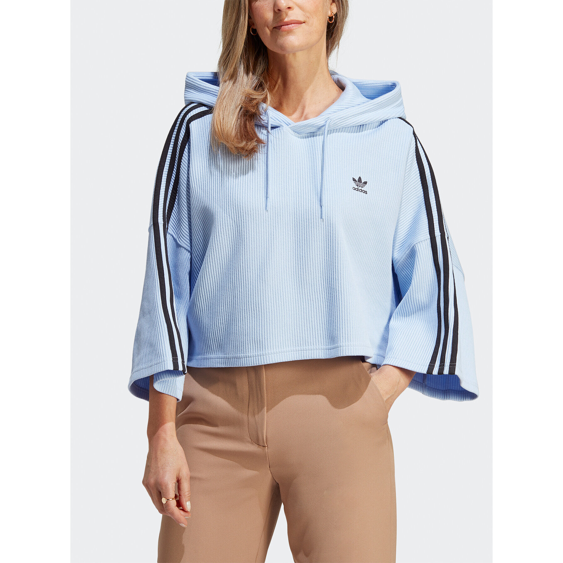 adidas Суитшърт Crop Hoodie IC5460 Син - Pepit.bg