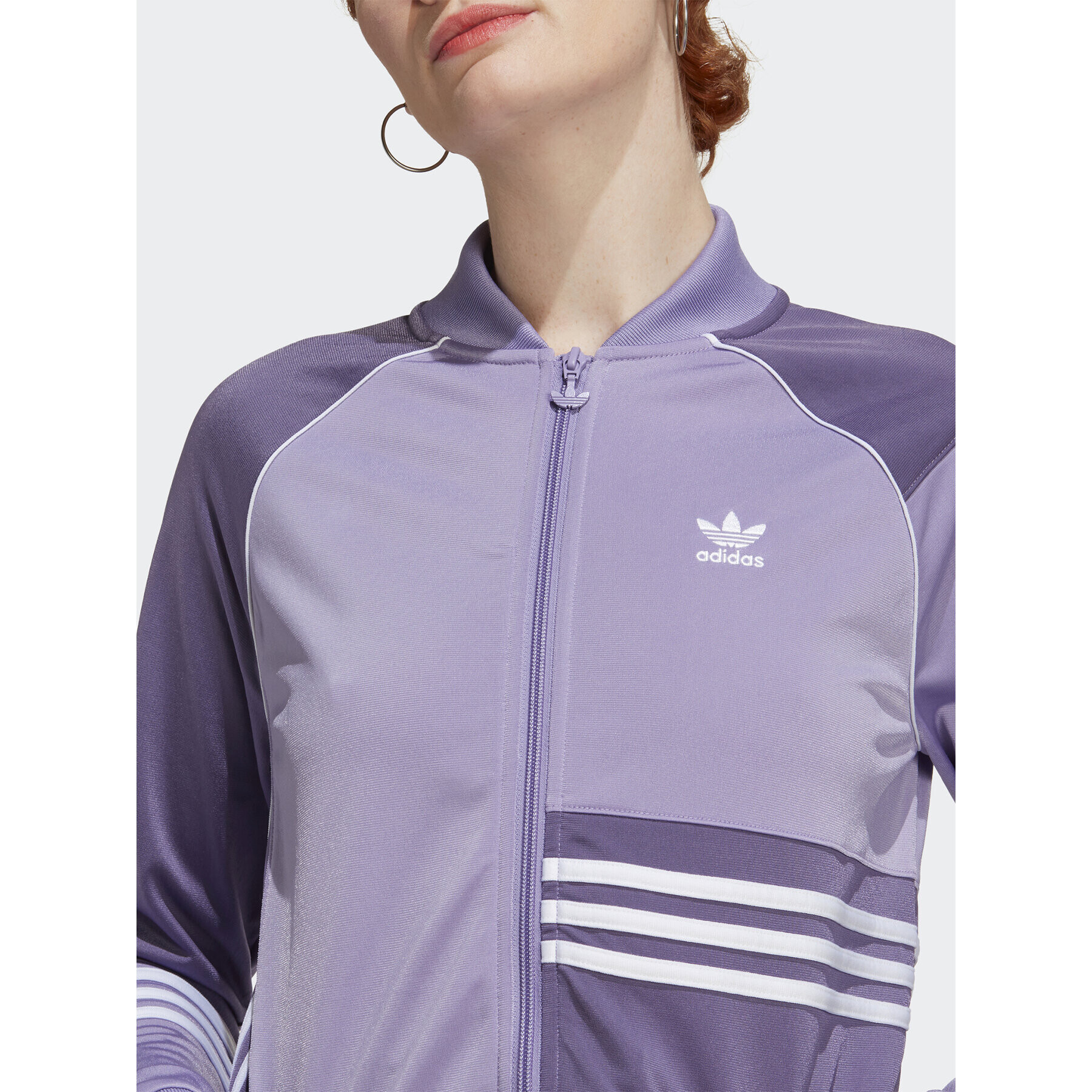 adidas Суитшърт Crop Track Top IC2375 Виолетов - Pepit.bg