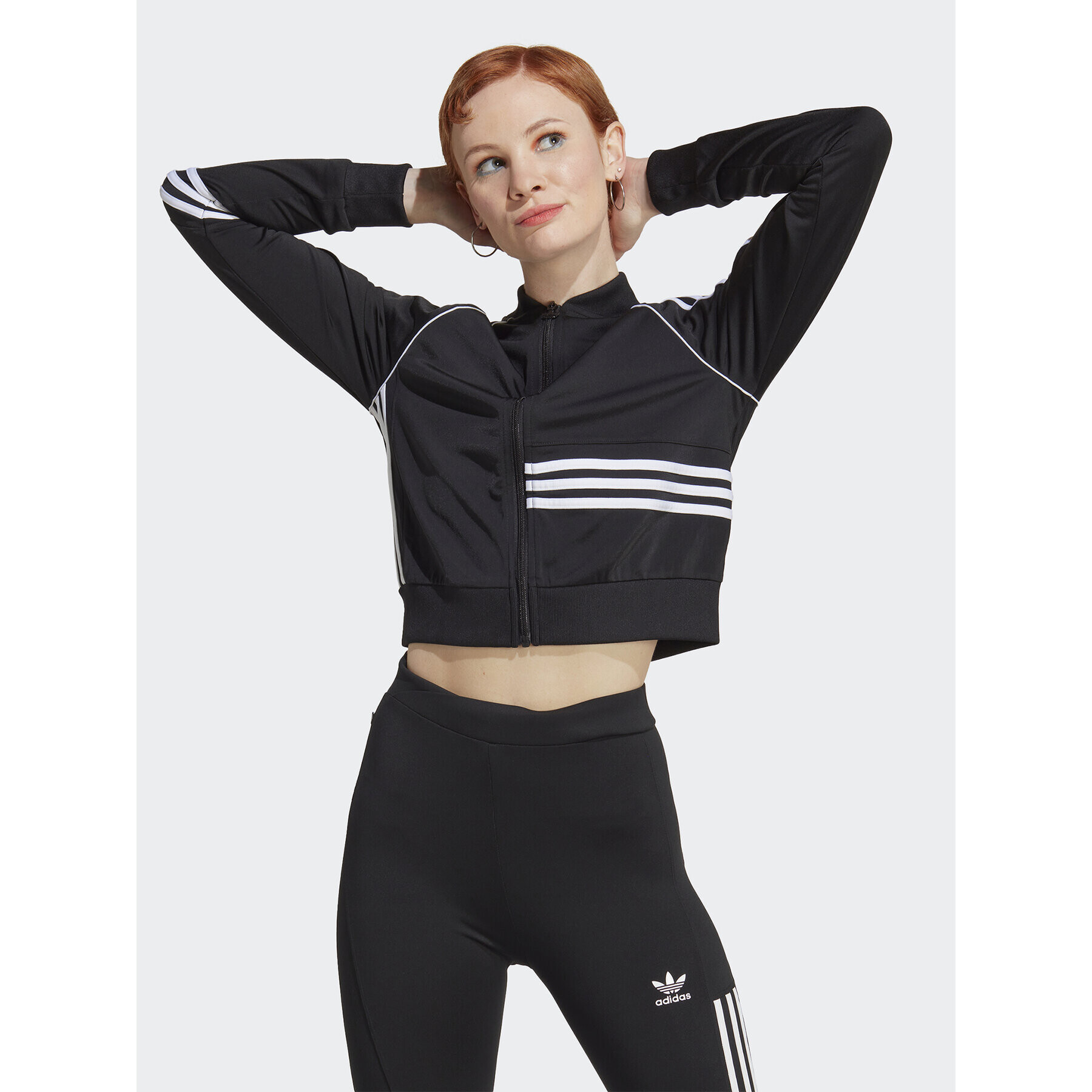 adidas Суитшърт Crop Track Top IC2376 Черен - Pepit.bg