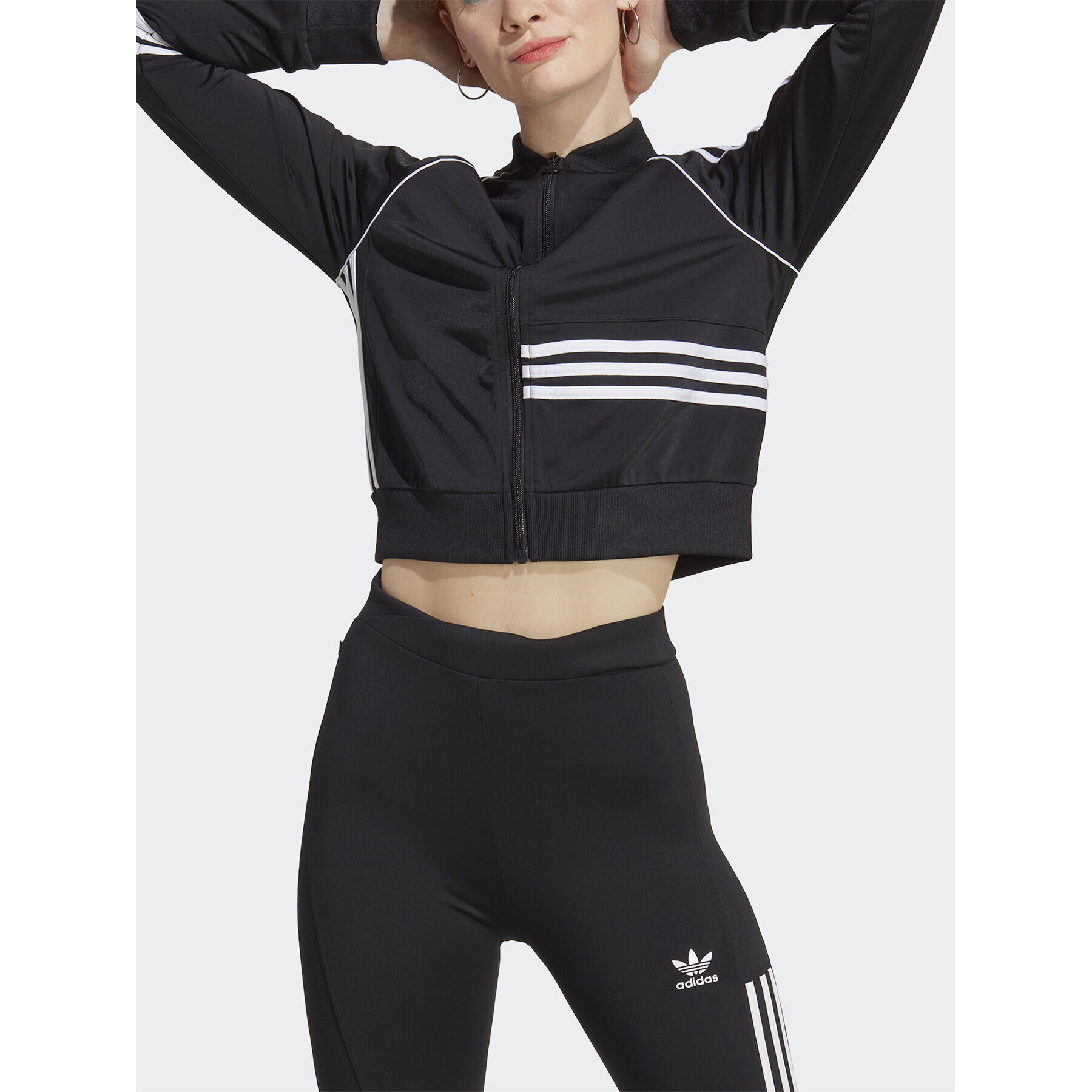 adidas Суитшърт Crop Track Top IC2376 Черен - Pepit.bg