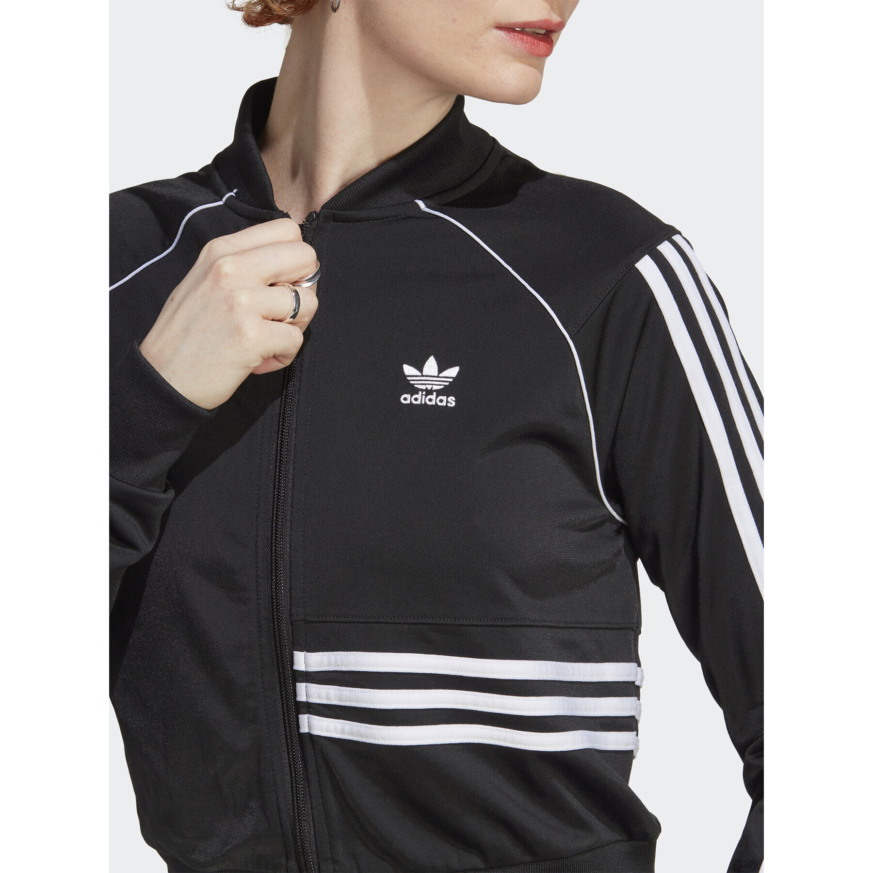 adidas Суитшърт Crop Track Top IC2376 Черен - Pepit.bg