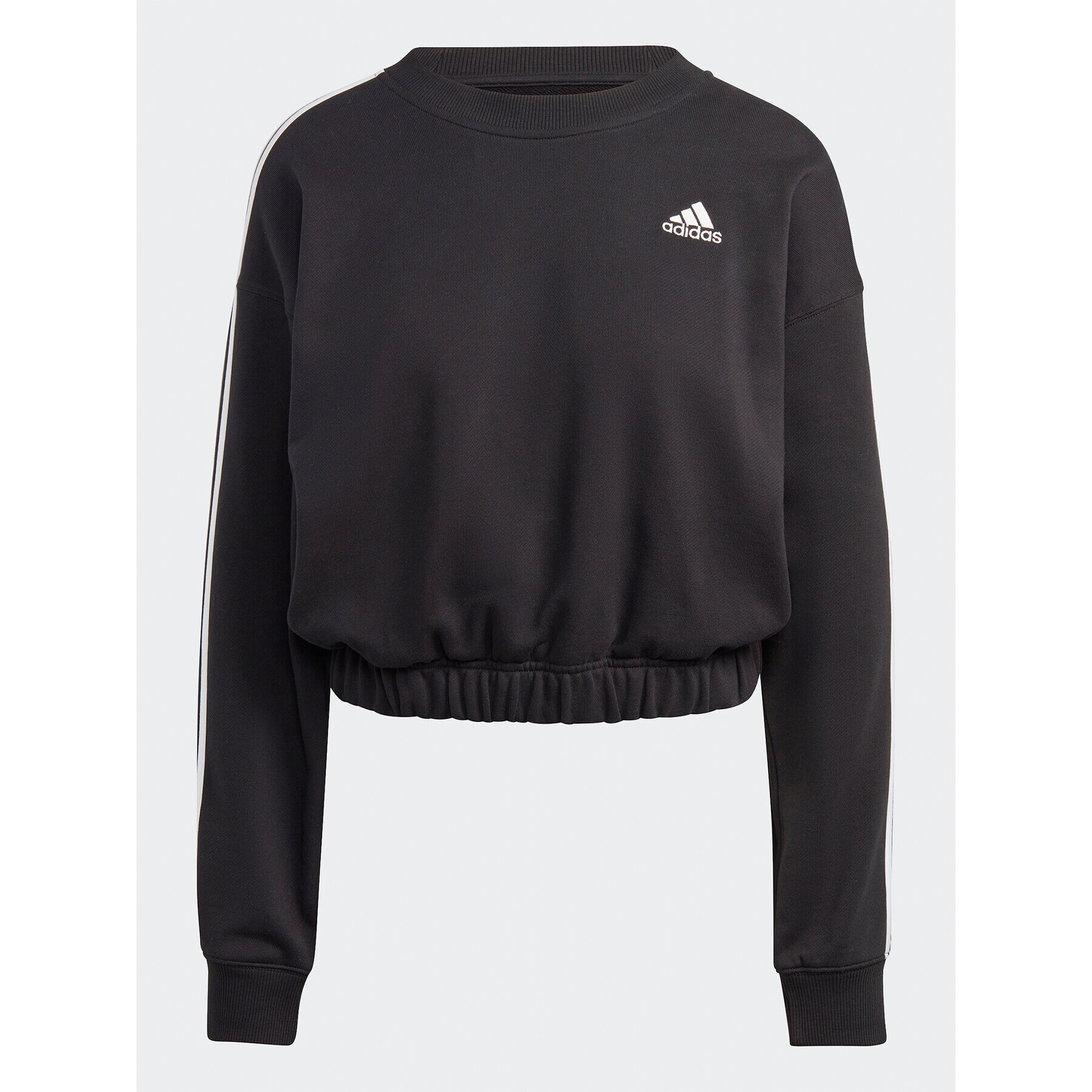 adidas Суитшърт Essentials 3-Stripes Crop Sweatshirt HR4926 Черен Loose Fit - Pepit.bg