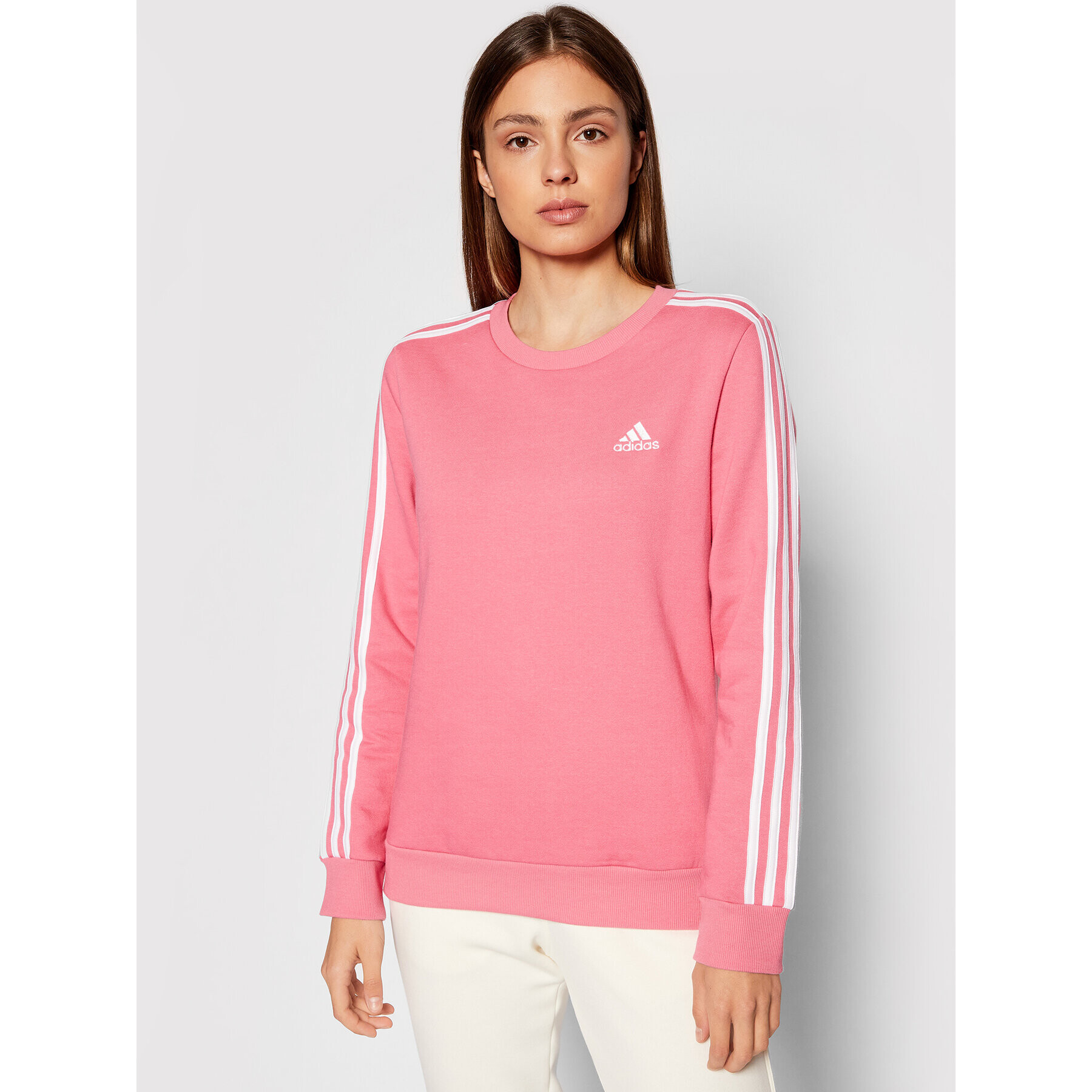 adidas Суитшърт Essentials 3-Stripes H10193 Розов Standard Fit - Pepit.bg