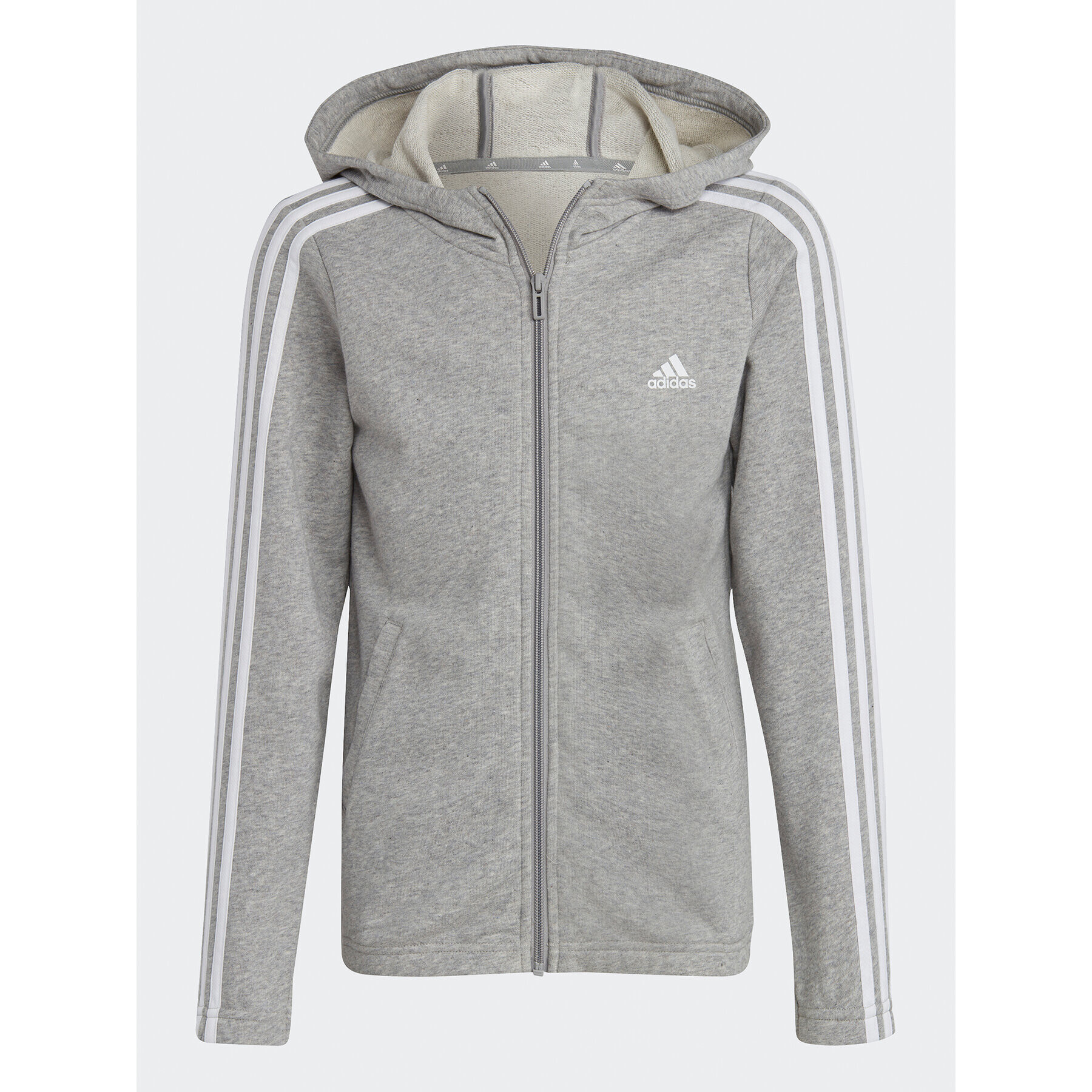 adidas Суитшърт Essentials 3-Stripes IC3635 Сив Slim Fit - Pepit.bg