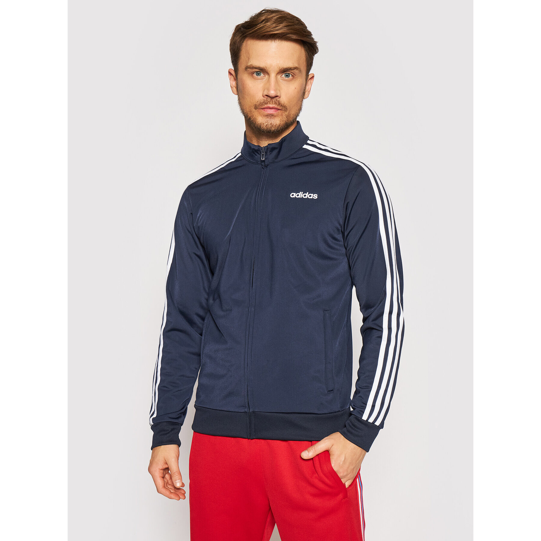 adidas Суитшърт Essentials 3-Stripes Tricot DU0445 Тъмносин Regular Fit - Pepit.bg