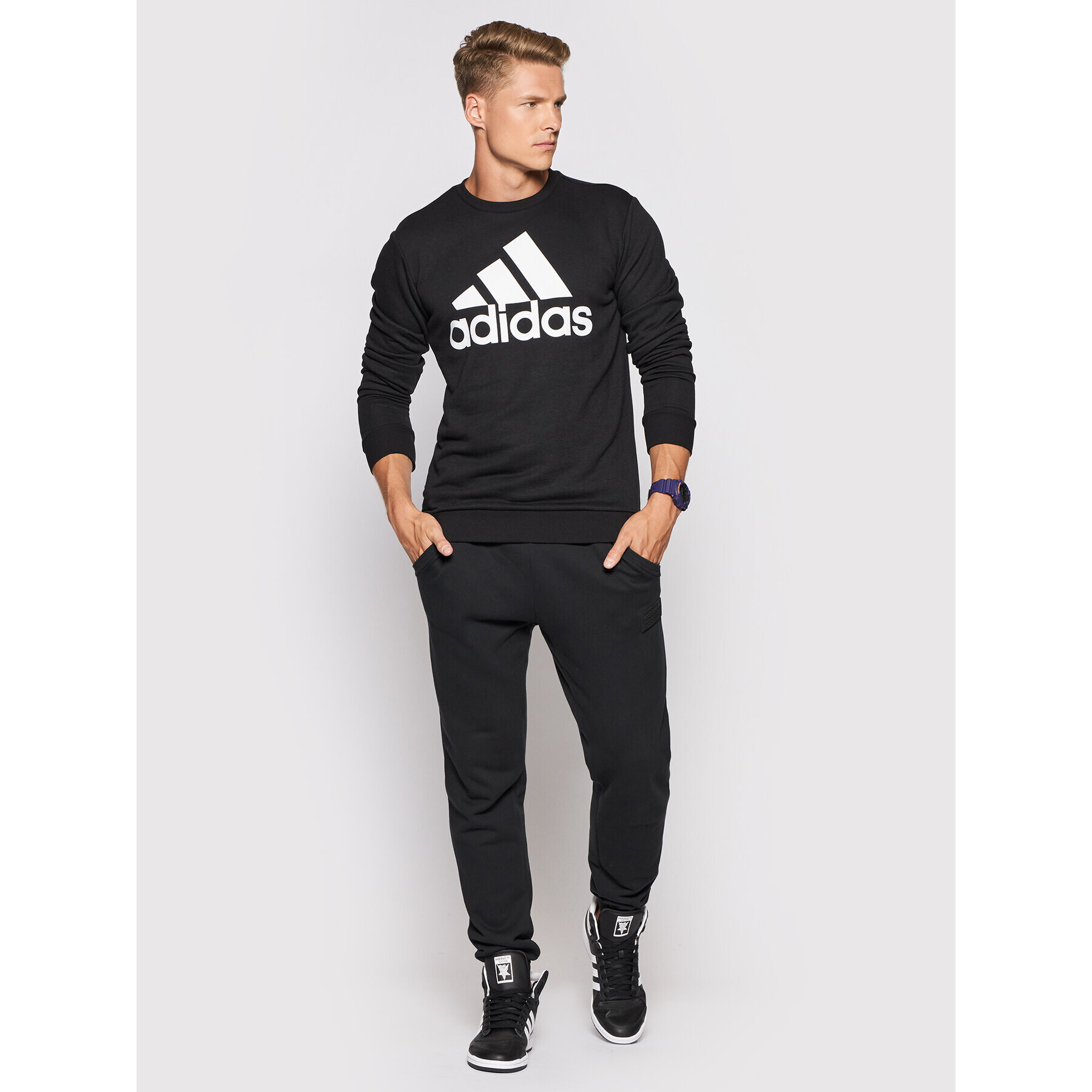 adidas Суитшърт Essentials Big Logo GK9076 Черен Regular Fit - Pepit.bg