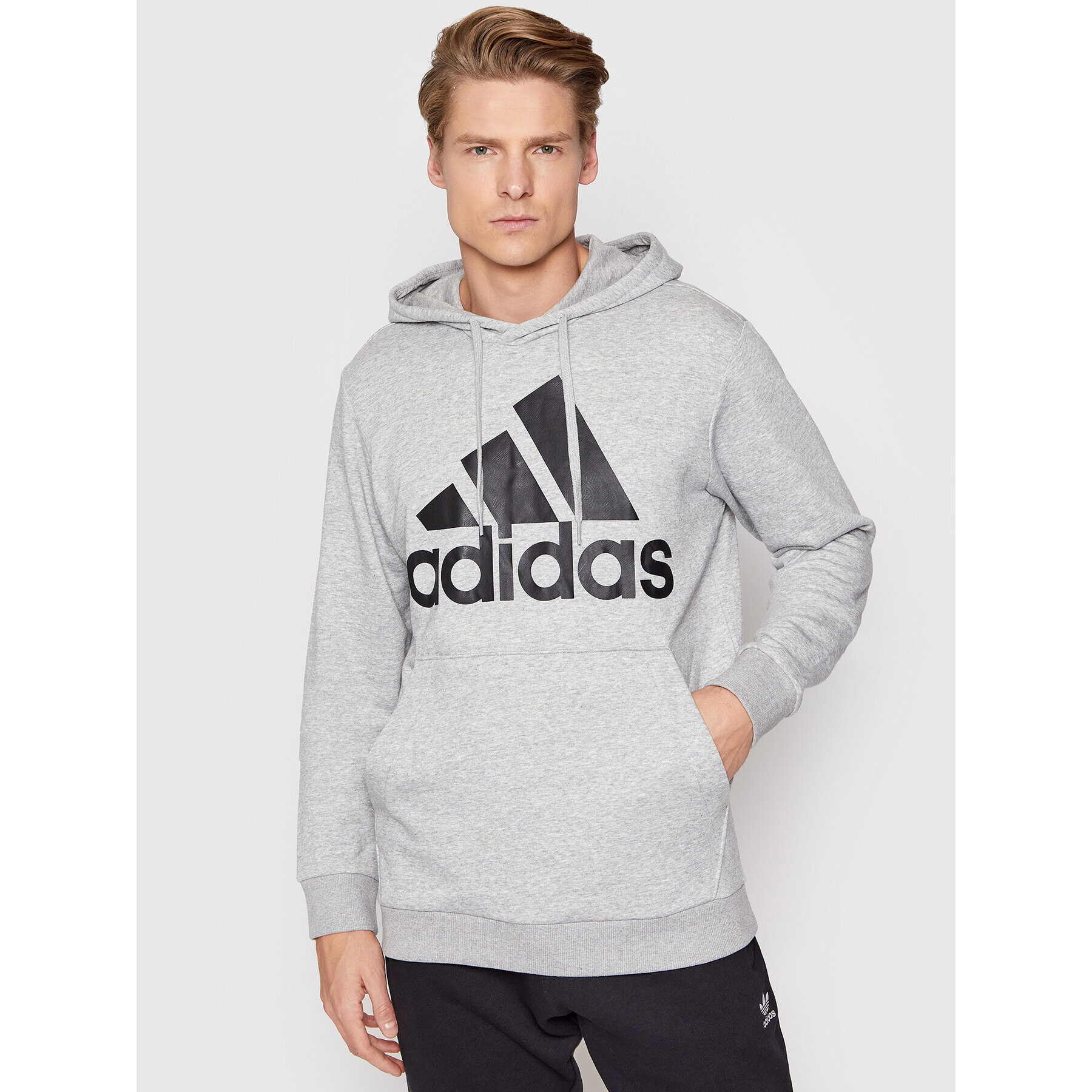 adidas Суитшърт Essentials Big Logo GK9541 Сив Regular Fit - Pepit.bg