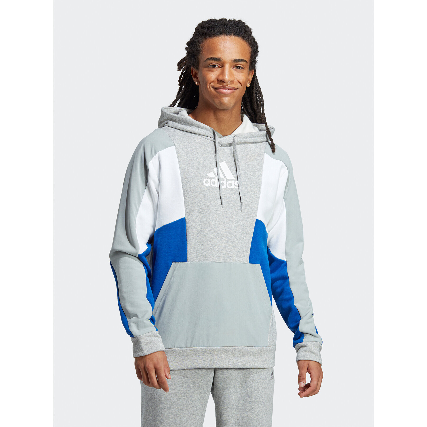 adidas Суитшърт Essentials Colorblock Hoodie HY5930 Сив Regular Fit - Pepit.bg