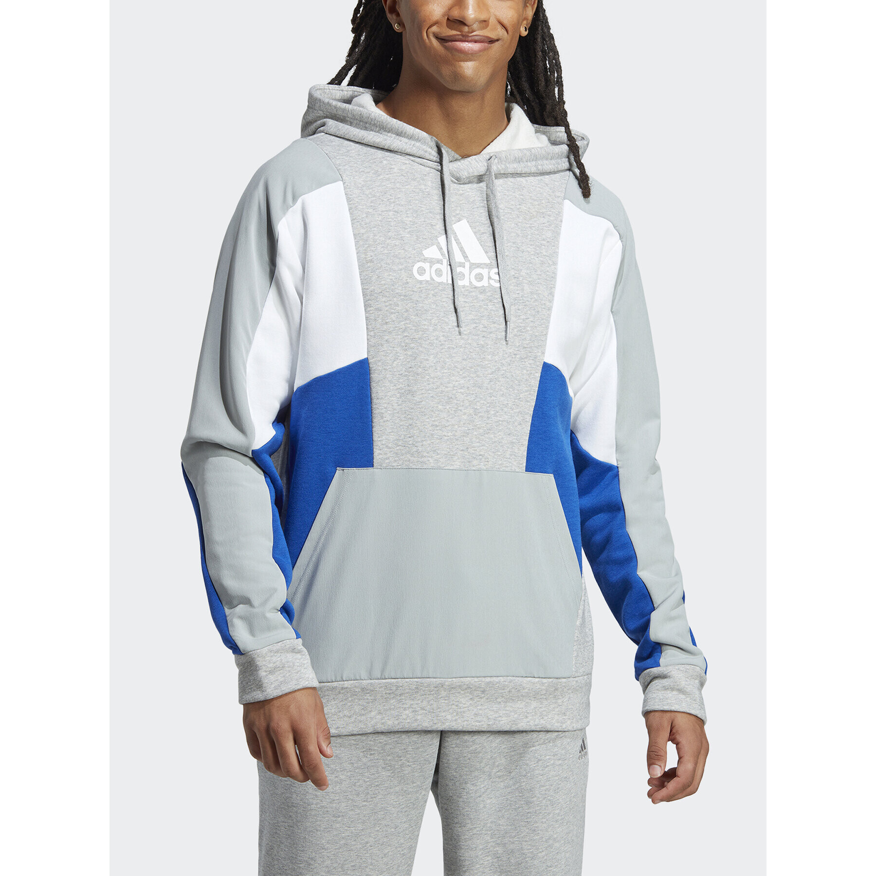 adidas Суитшърт Essentials Colorblock Hoodie HY5930 Сив Regular Fit - Pepit.bg