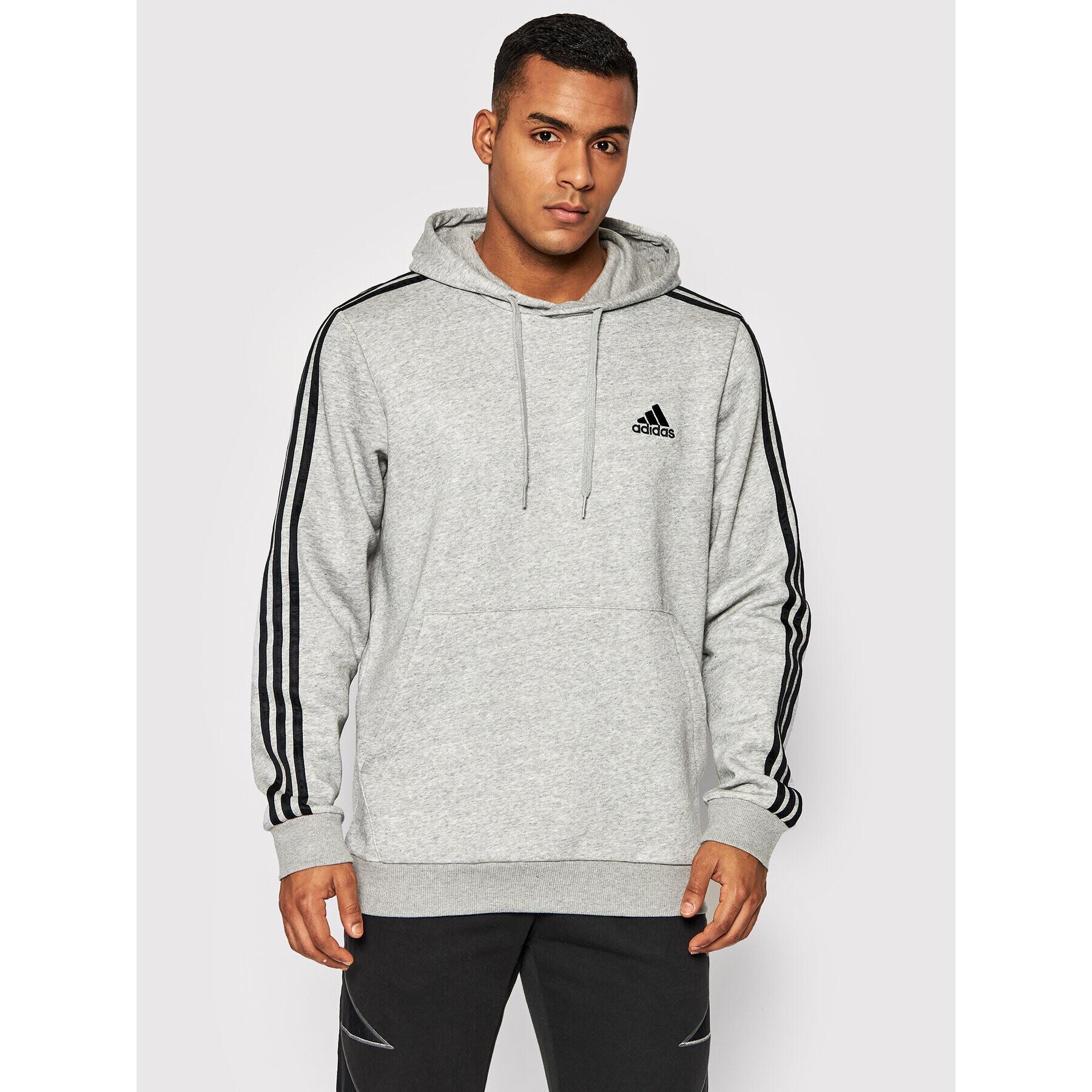 adidas Суитшърт Essentials Fleece 3-Stripes GK9084 Сив Regular Fit - Pepit.bg